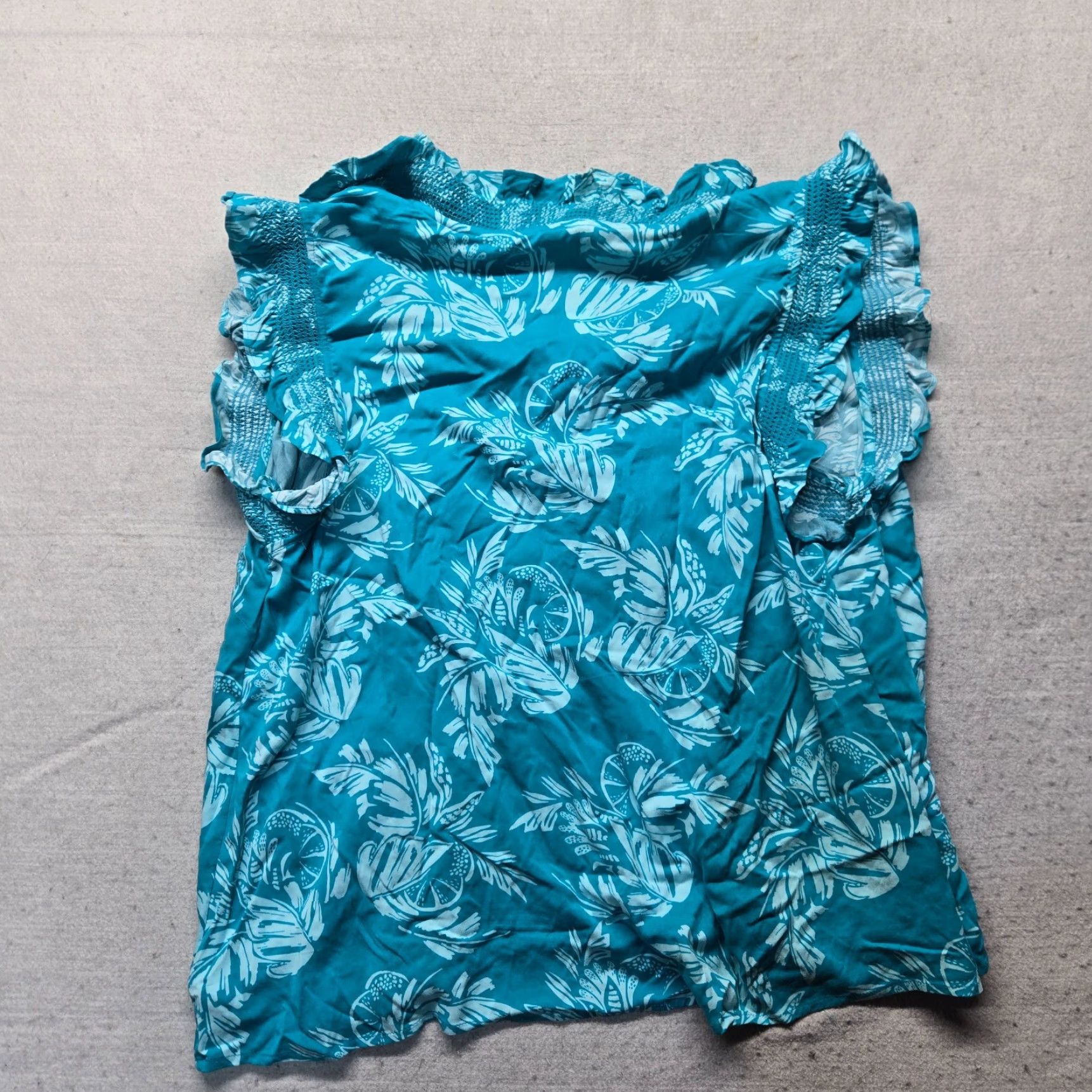 Vintage CROWN & IVY Floral Print Blue Sleeveless Shoulder Shirt Adult Women Plus Size 2X Size XXL / US 16-18 / IT 52-54 - 6 Thumbnail