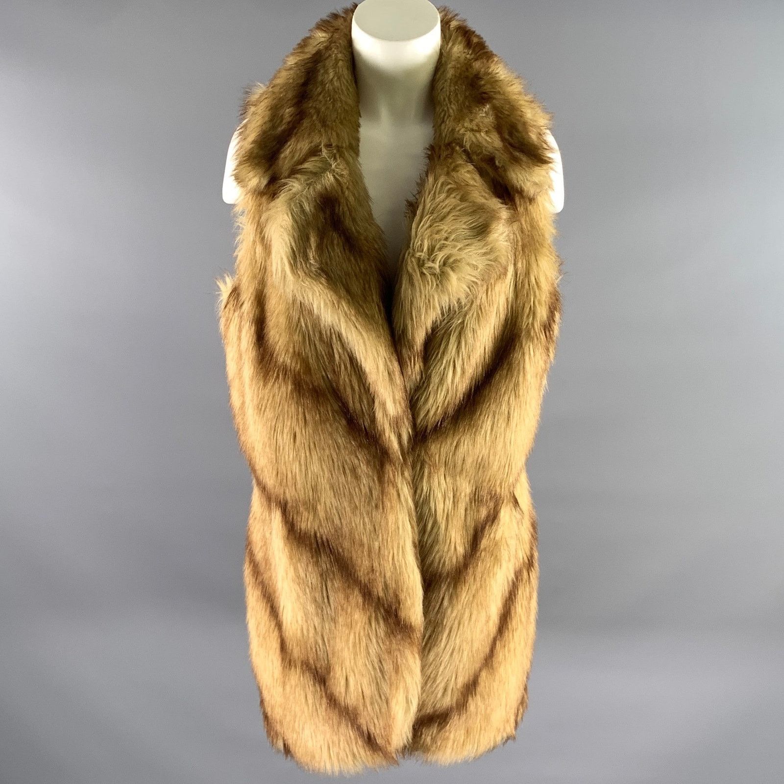 Other BASSO Size M Tan Brown Faux Fur Modacrylic Vest Size M / US 6-8 / IT 42-44 - 1 Thumbnail