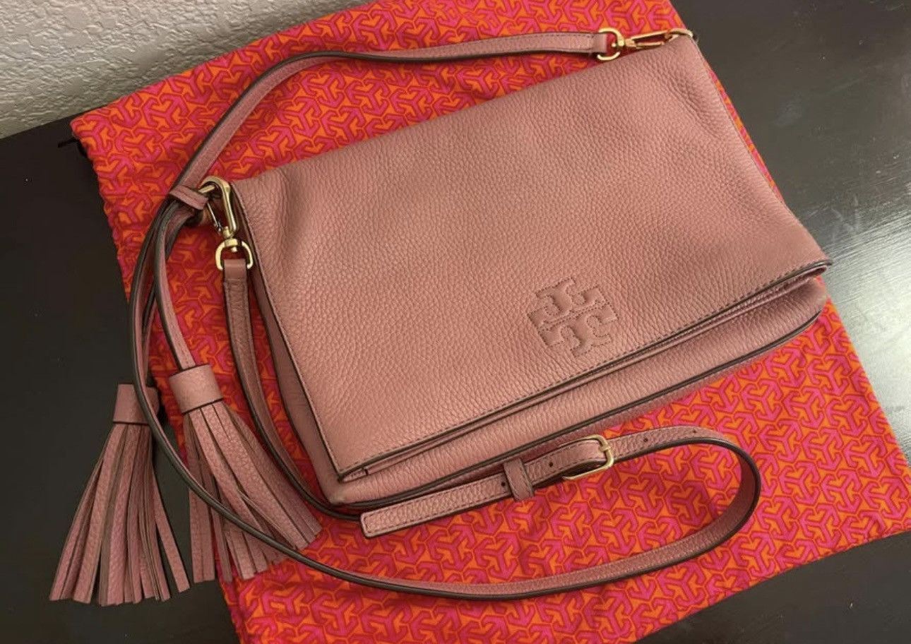 Tory Burch Thea Mini Foldover Pink Magnolia Tory Burch Crossbody Bag Size ONE SIZE - 1 Thumbnail