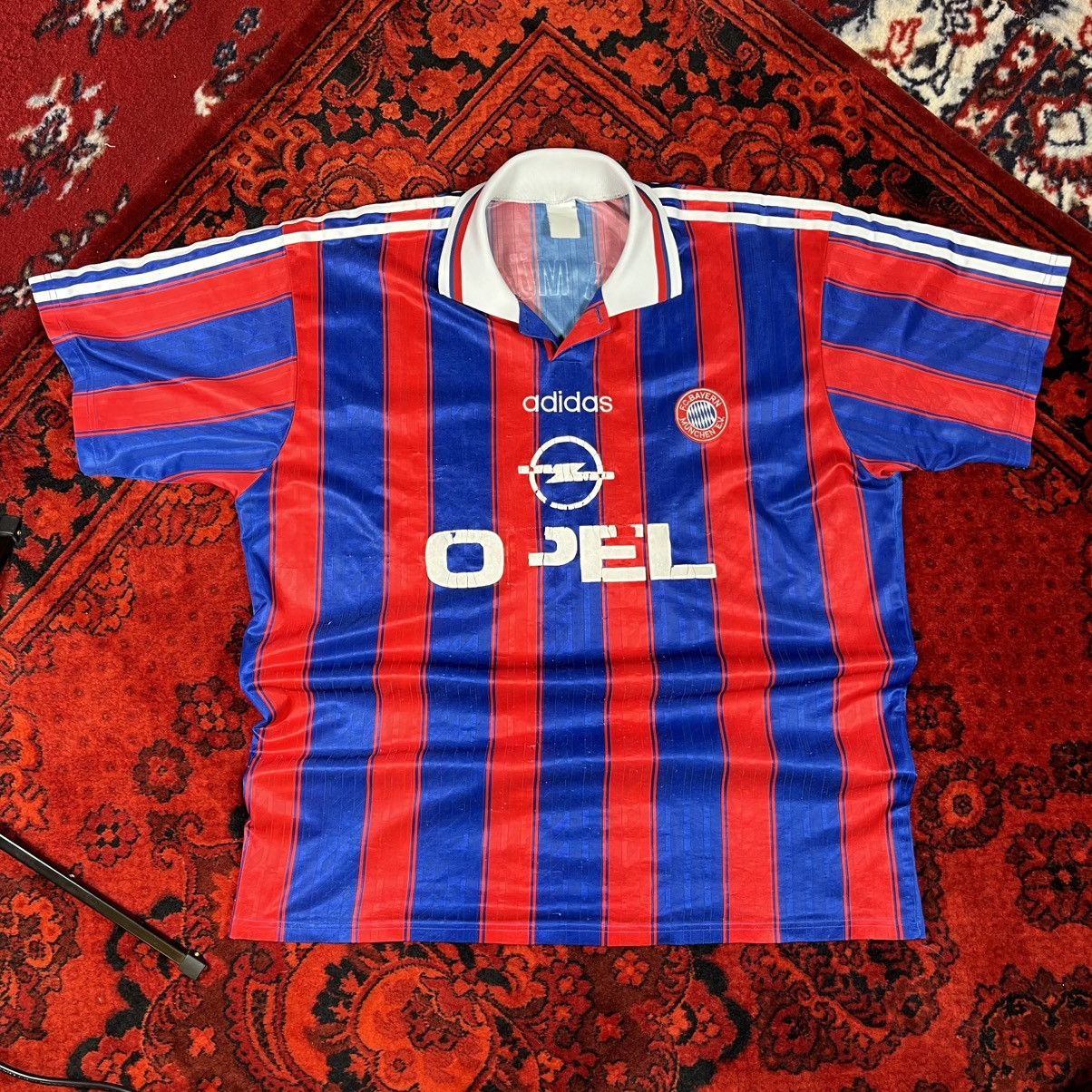 Adidas Vintage Stripes Adidas 1995-97 Bayern Munich Shirt Jersey Size US XL / EU 56 / 4 - 2 Thumbnail