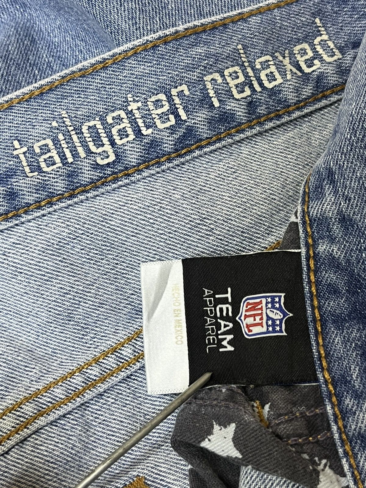 NFL GRAIL🔥NFL NEW YORK GIANTS TEAM TAILGATER RELAXED JEANS Size US 35 - 21 Thumbnail