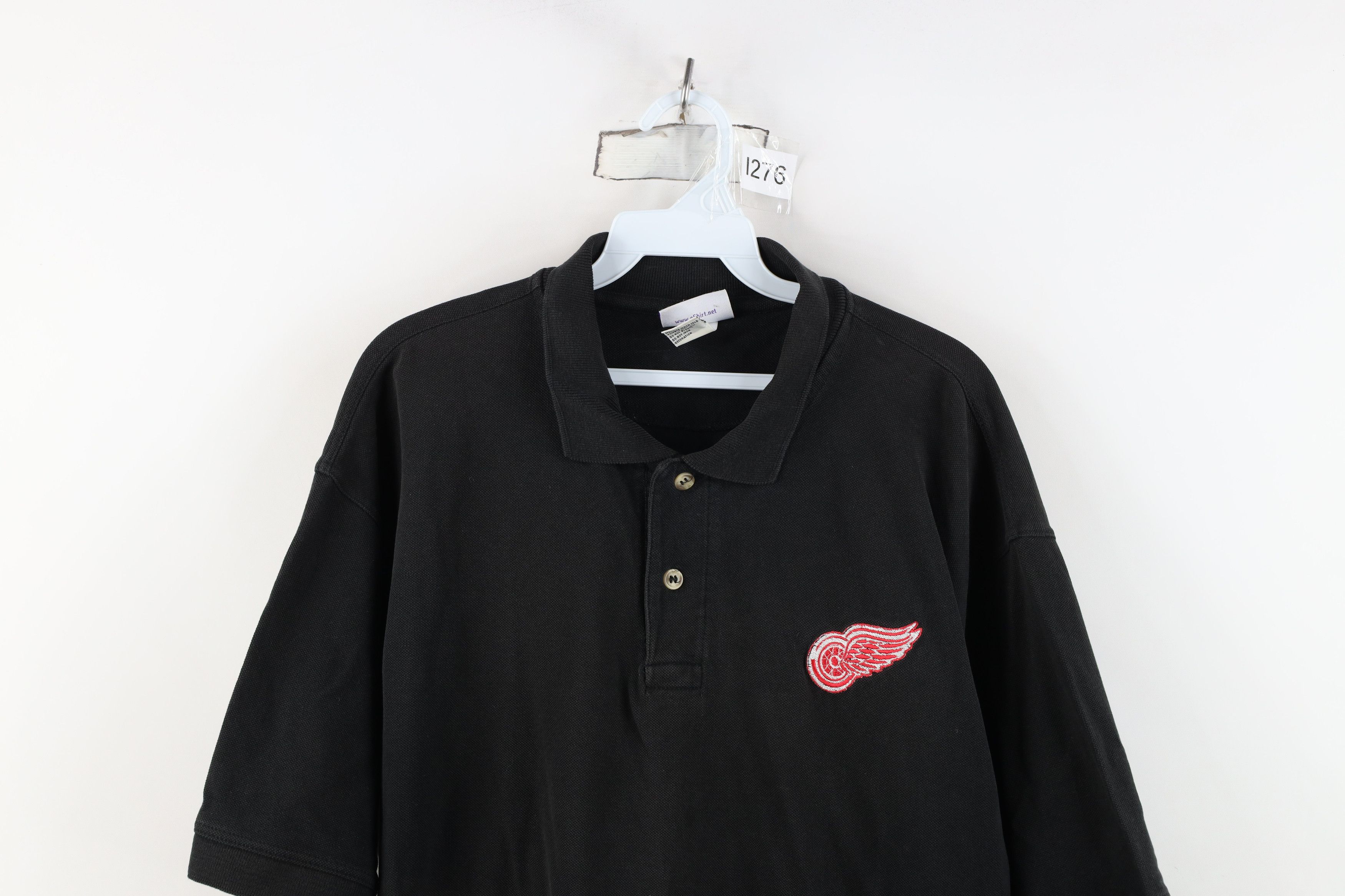 Vintage Vintage 90s Detroit Red Wings Hockey Polo Shirt Black Size US L / EU 52-54 / 3 - 2 Thumbnail