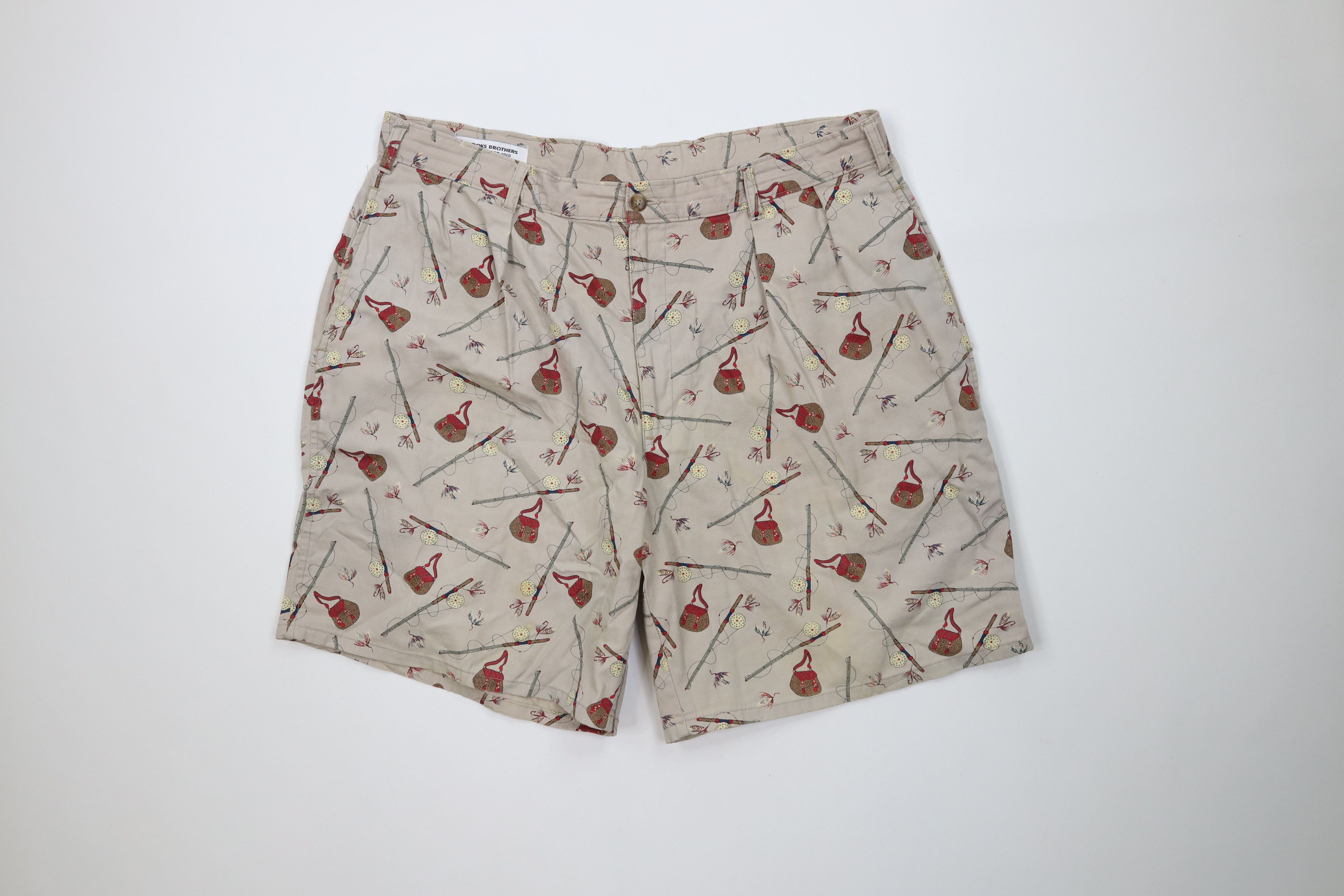 Brooks Brothers Vintage 80s 90s Brooks Brothers All Over Print Chino Shorts Size US 38 / EU 54 - 1 Thumbnail