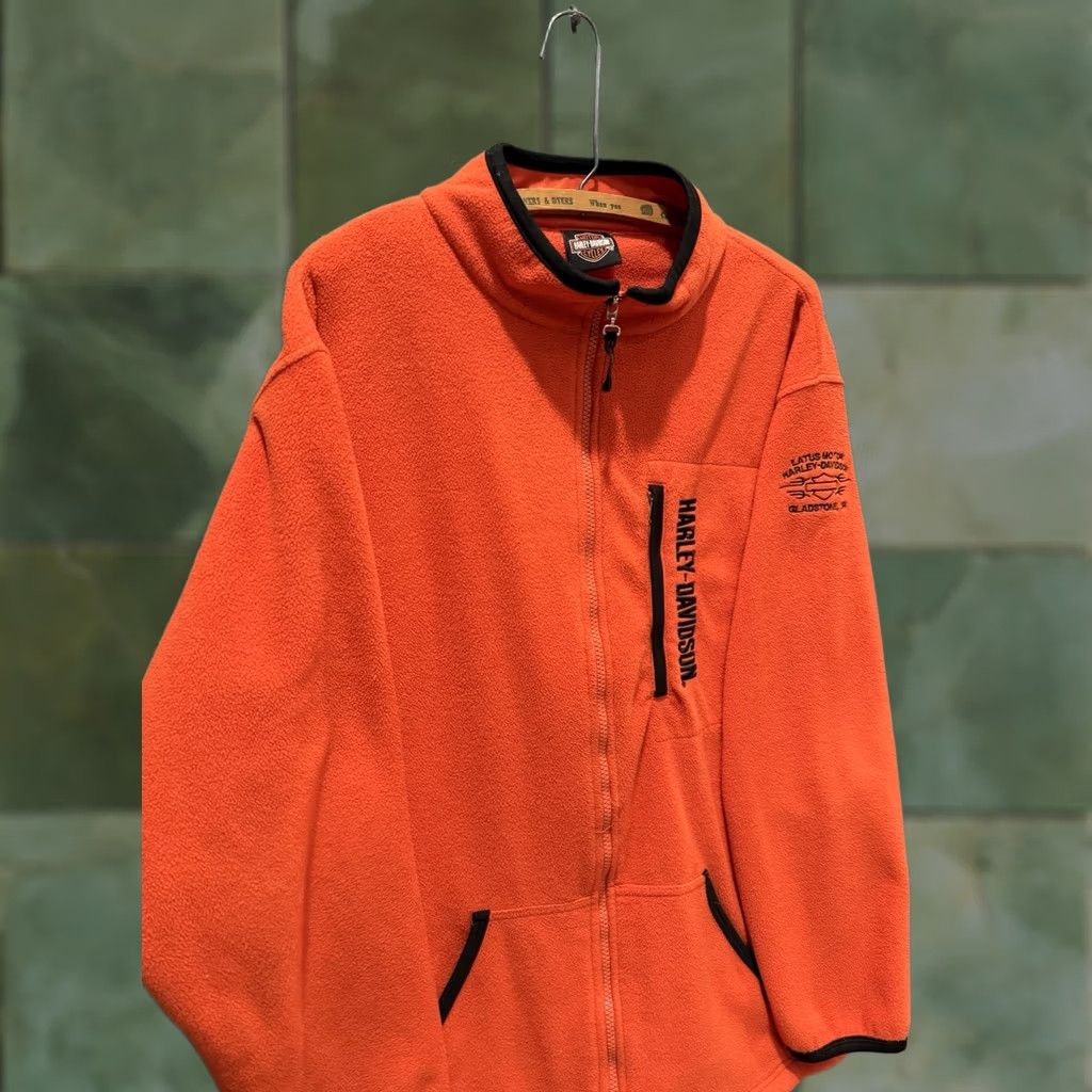 Harley Davidson Harley-Davidson Orange Motorcycle Zip Fleece Sweatshirt XL Men’s Size US XL / EU 56 / 4 - 1 Thumbnail