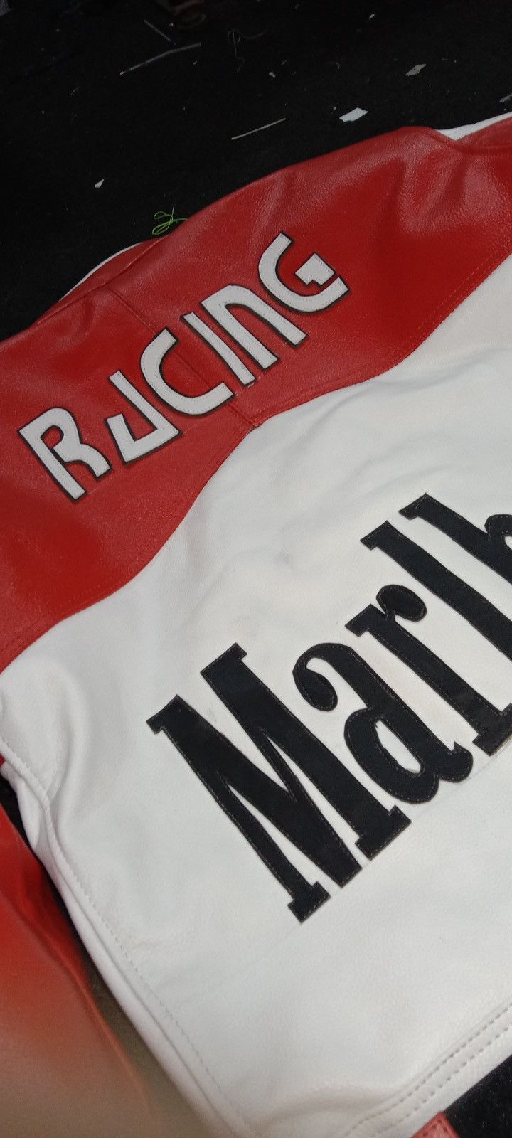 Genuine Leather × Marlboro Vintage Men’s Red and White Rare Marlboro Motorcycle Jacket Size US S / EU 44-46 / 1 - 7 Thumbnail