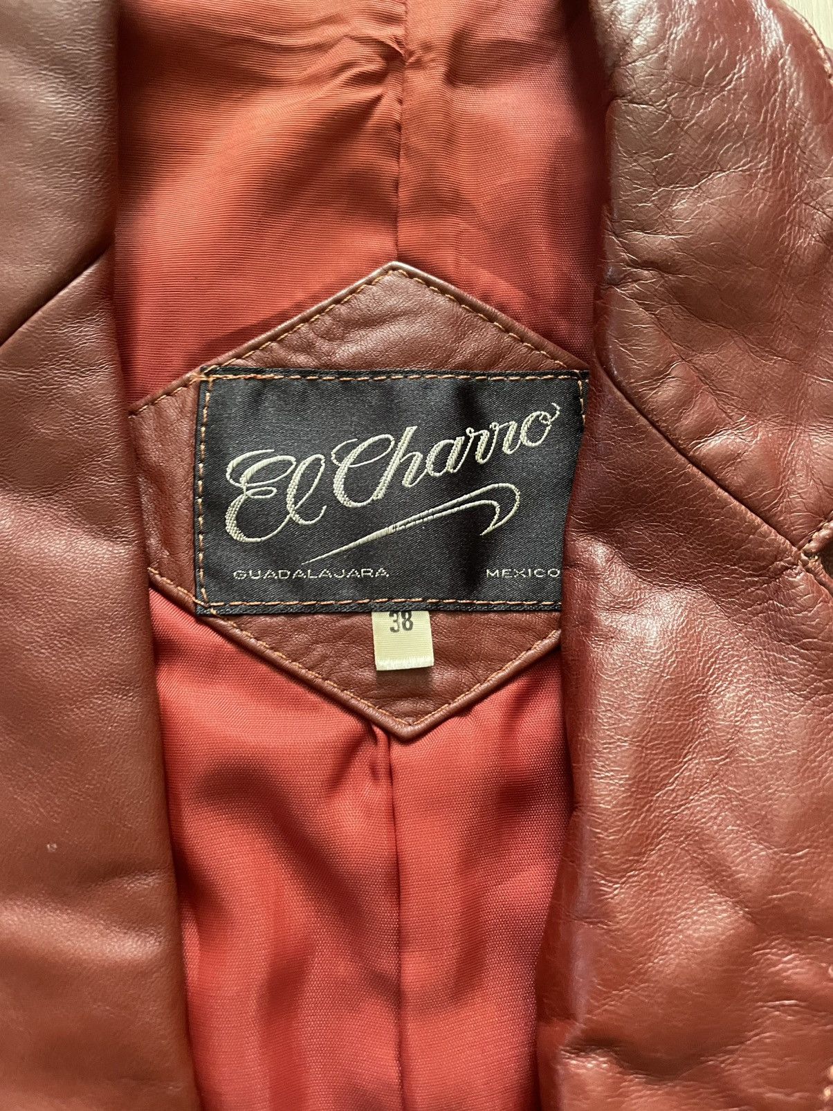 Vintage Vtg El Charro Western Leather Jacket Blazer Snakeskin Sz 38 Size US M / EU 48-50 / 2 - 5 Thumbnail