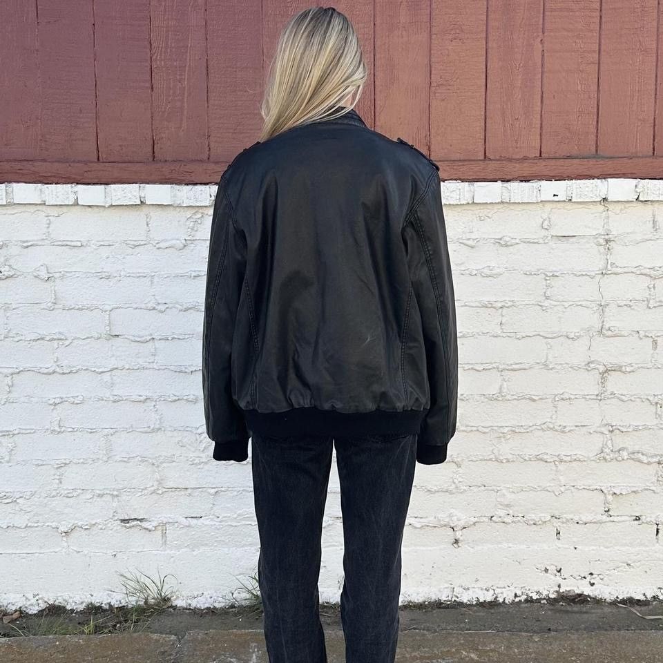 Structure Black Faux Leather and Sherpa Bomber Jacket Size US XXL / EU 58 / 5 - 7 Thumbnail