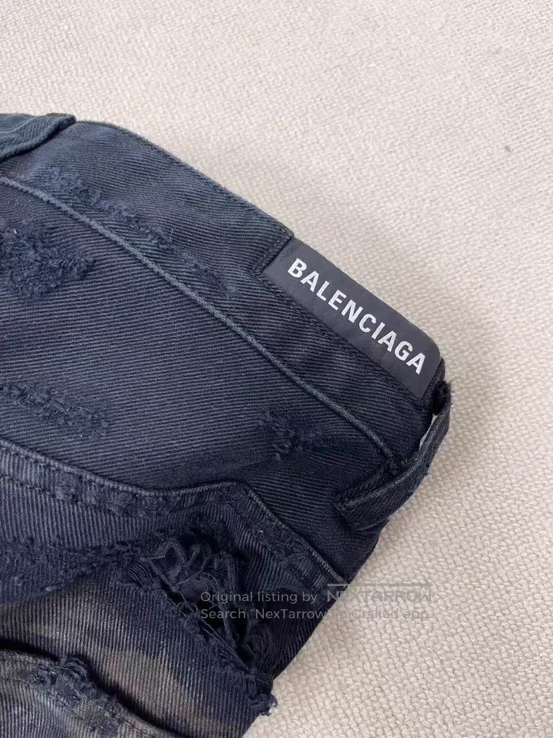 Balenciaga Balenciaga size S Solid Color Distressed Dirty Straight-Le Size US 27 - 3 Thumbnail