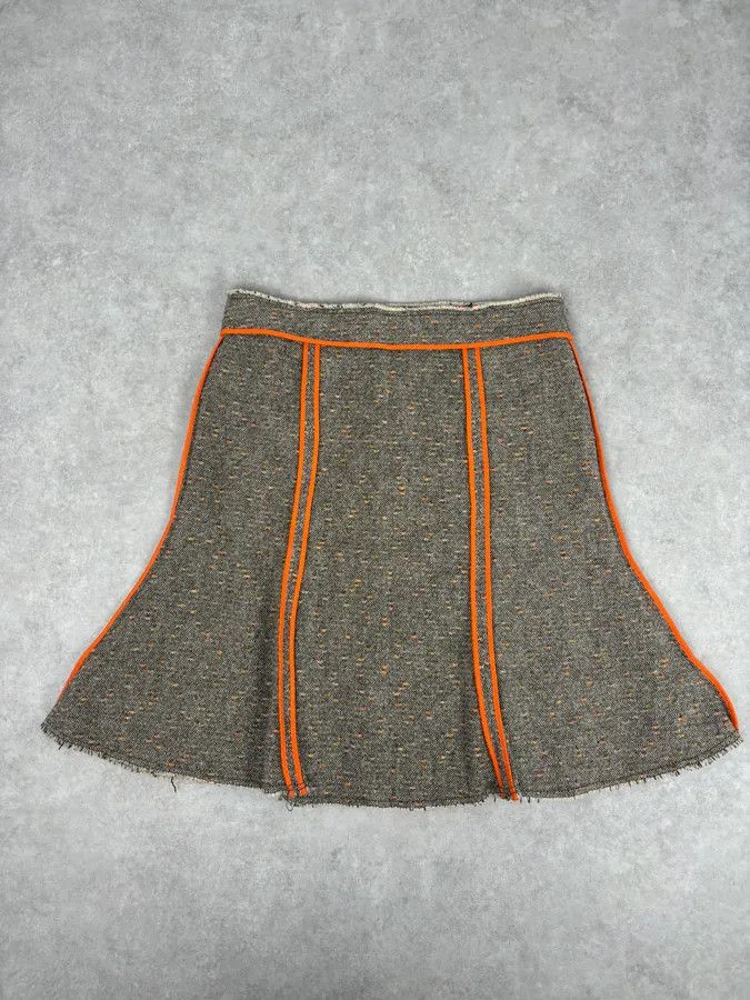 Moschino Moschino Beige Wool & Contrast Orange Trim Skirt & Blazer Set Size M / US 6-8 / IT 42-44 - 15 Thumbnail