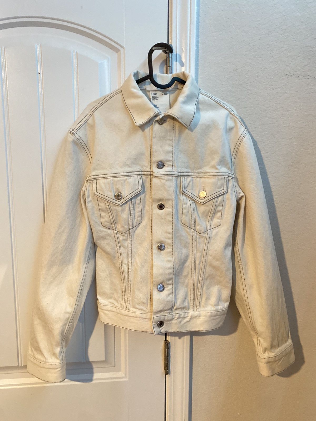 Helmut Lang Vtg Cream Helmut Lang Denim Jacket Size M / US 6-8 / IT 42-44 - 1 Thumbnail