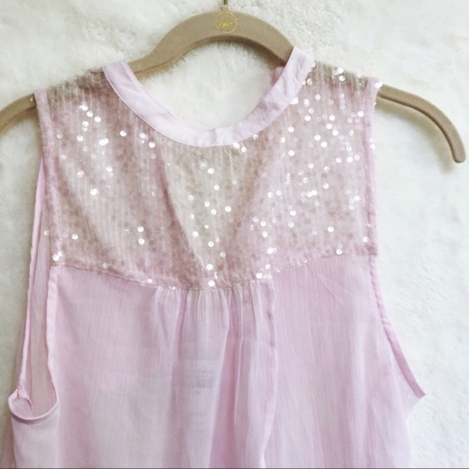 Hollister Hollister Pink Sequined Transparent Tank Top Size S / US 4 / IT 40 - 5 Thumbnail