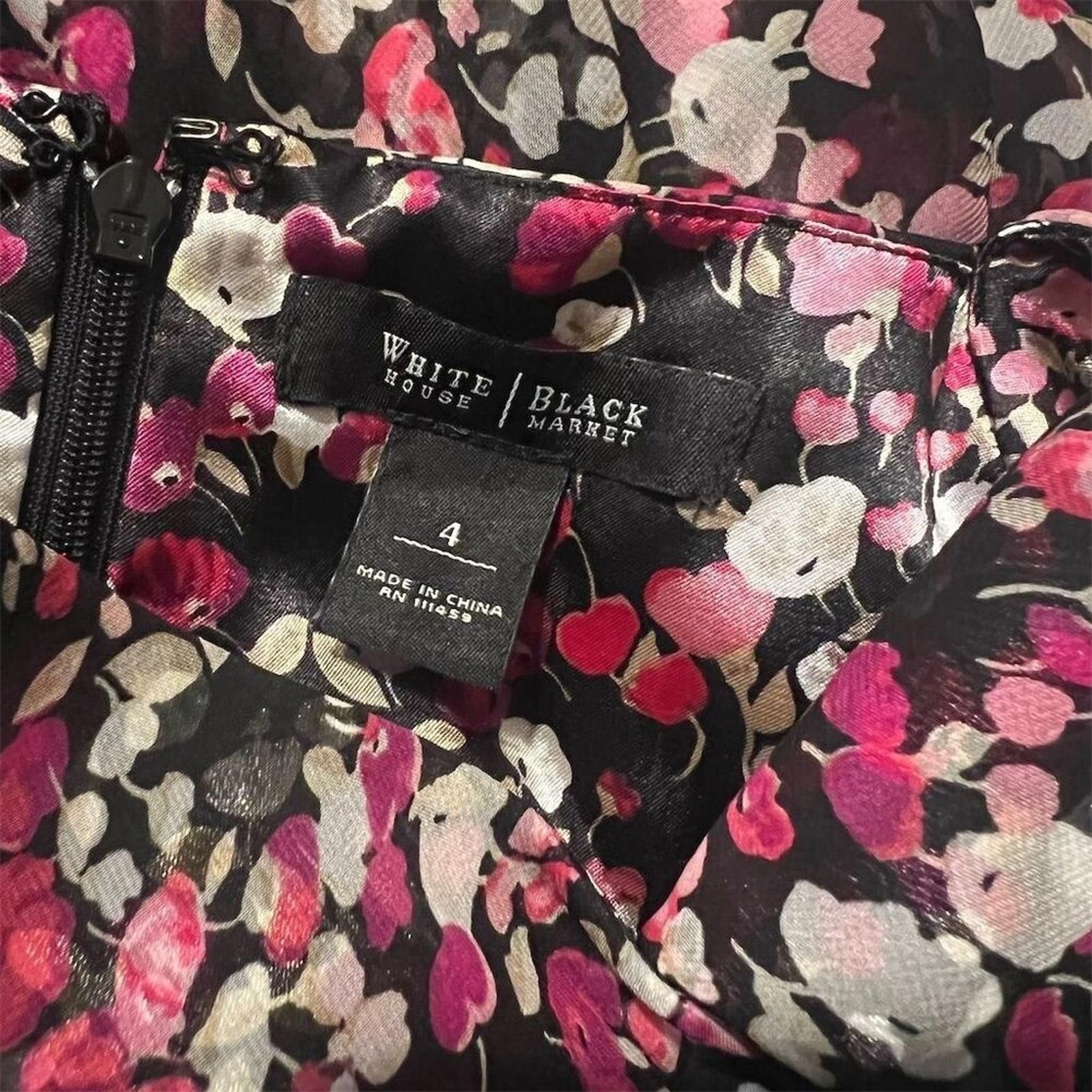 Other White House black market Fit Flare 4 Floral Black Feminine Size S / US 4 / IT 40 - 8 Thumbnail