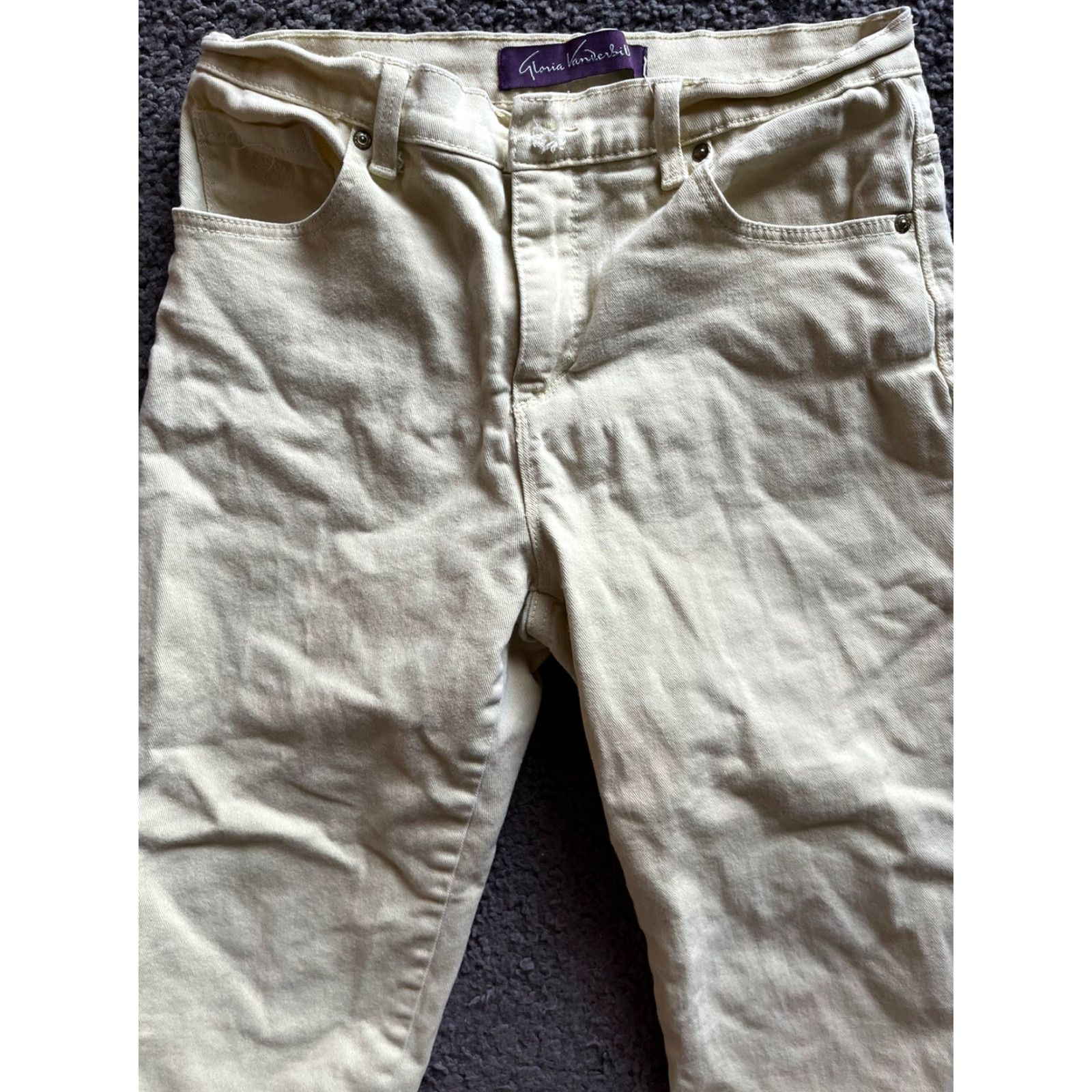 Gloria Vanderbilt Gloria Vanderbilt Yellow Capri Crop Pants Missy Sz 8P Jeans Denim Women Size 30" / US 8 / IT 44 - 2 Thumbnail