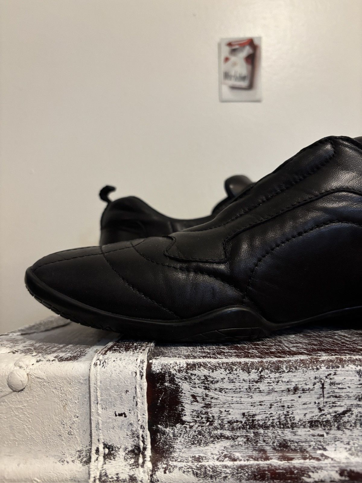 Prada Prada s/s2000 Square Toe Leather Luxury Trainers (damaged) Size US 12 / EU 45 - 16 Thumbnail