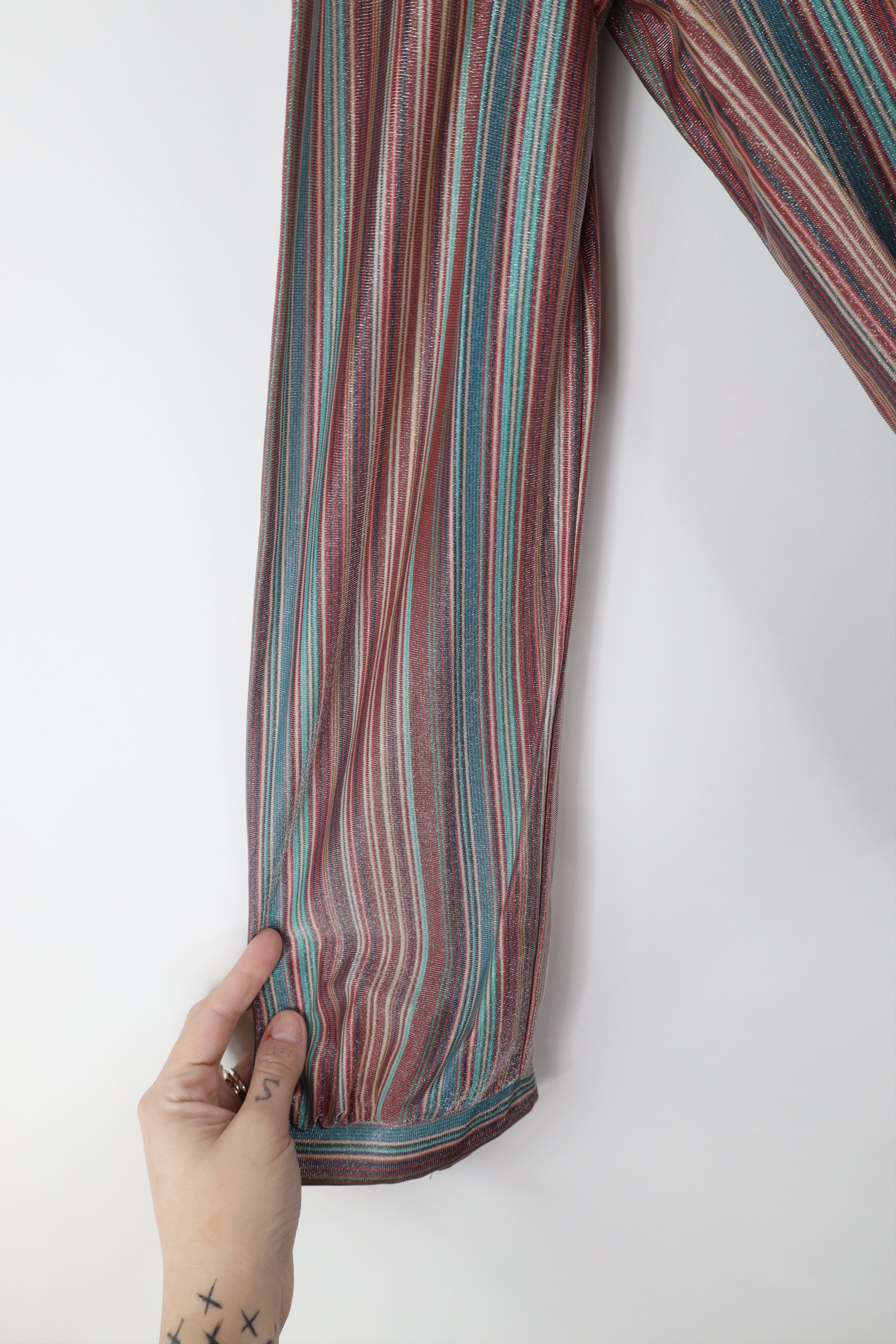 Vintage Vintage 70s Mid Century Modern Striped Cropped Button Shirt Size L / US 10 / IT 46 - 6 Thumbnail