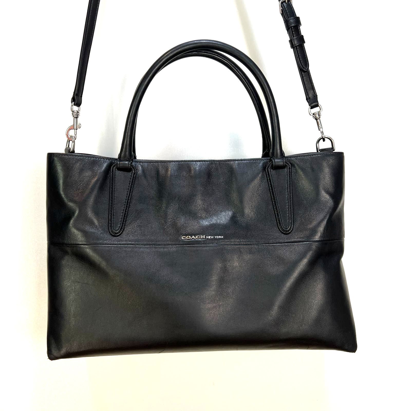 Coach Coach Soft Borough Bag Leather 32291 Handbag Black Size ONE SIZE - 1 Thumbnail
