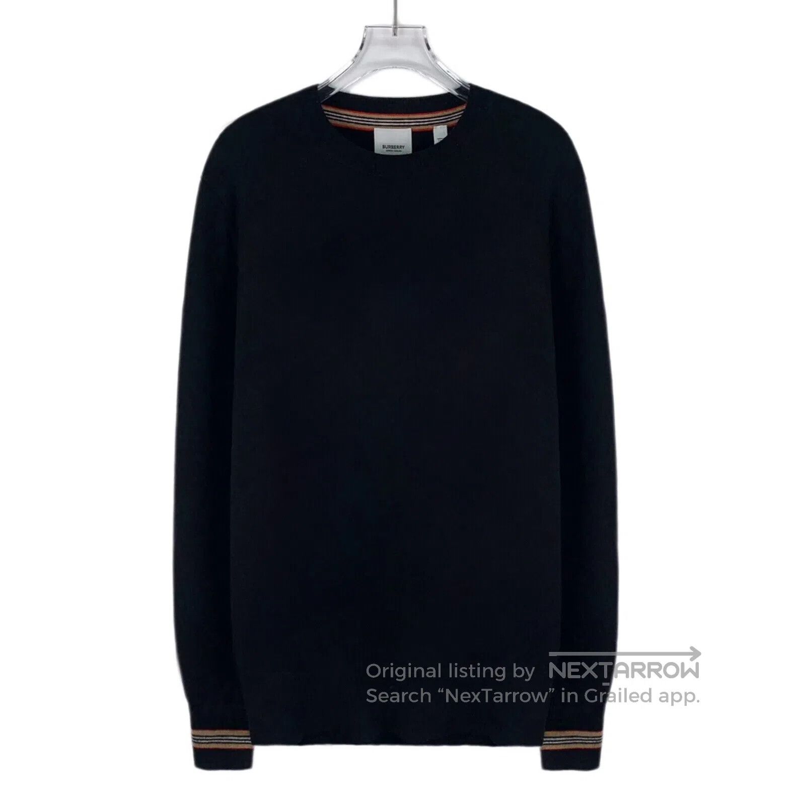 Burberry Burberry Black Striped Wool Round Neck Long Sleeve Knit| Size US M / EU 48-50 / 2 - 1 Thumbnail