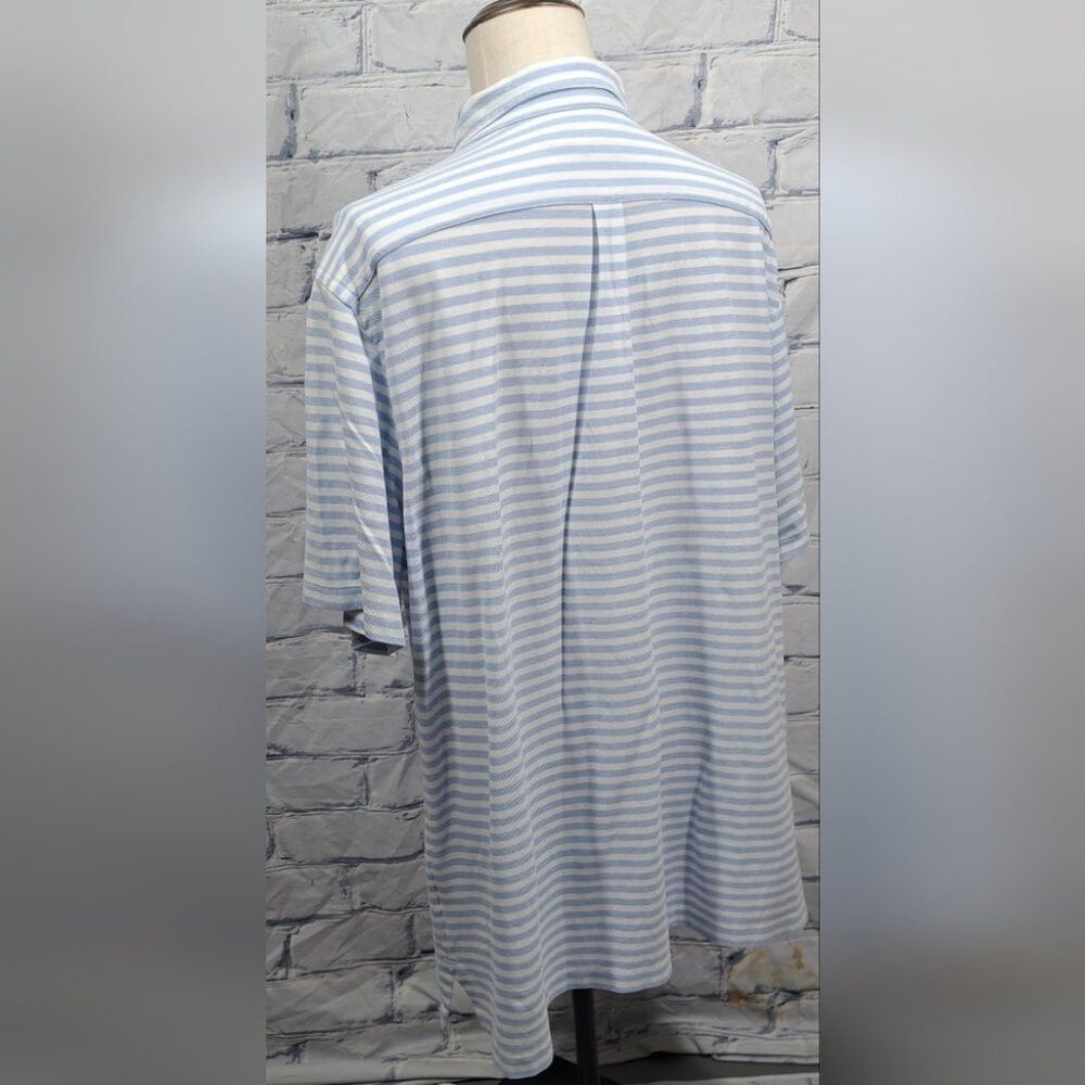 Ralph Lauren Ralph Lauren Knit Oxford Polo Shirt Blue White Striped 2XLT Size US XXL / EU 58 / 5 - 8 Thumbnail