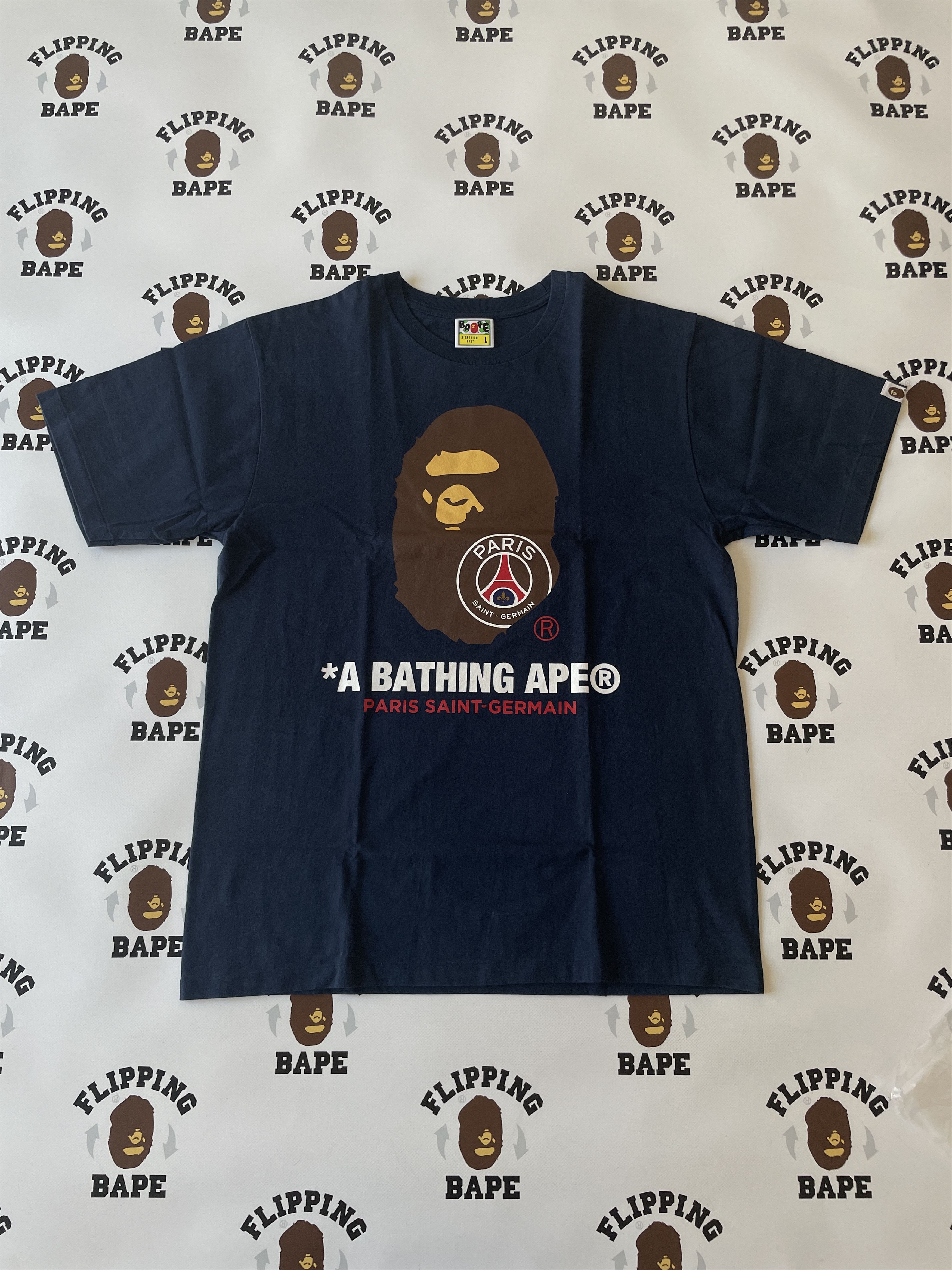 Bape BAPE X PSG APE HEAD TEE Grailed