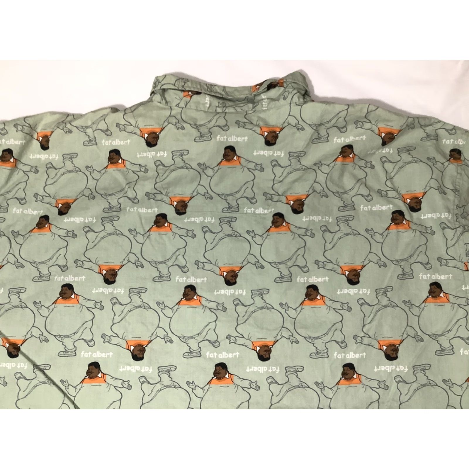 Fubu VINTAGE FUBU Fat Albert Shirt Mens 4XL Graphic Print Button-Up Hip Hop 2000s Green Cotton Collared Shirt Mens Girls/Boys Size US XXL / EU 58 / 5 - 7 Thumbnail