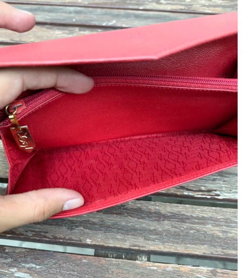 Yves Saint Laurent Yves Saint Laurent Vintage Red Envelope Wallet with COA Size ONE SIZE - 7 Thumbnail