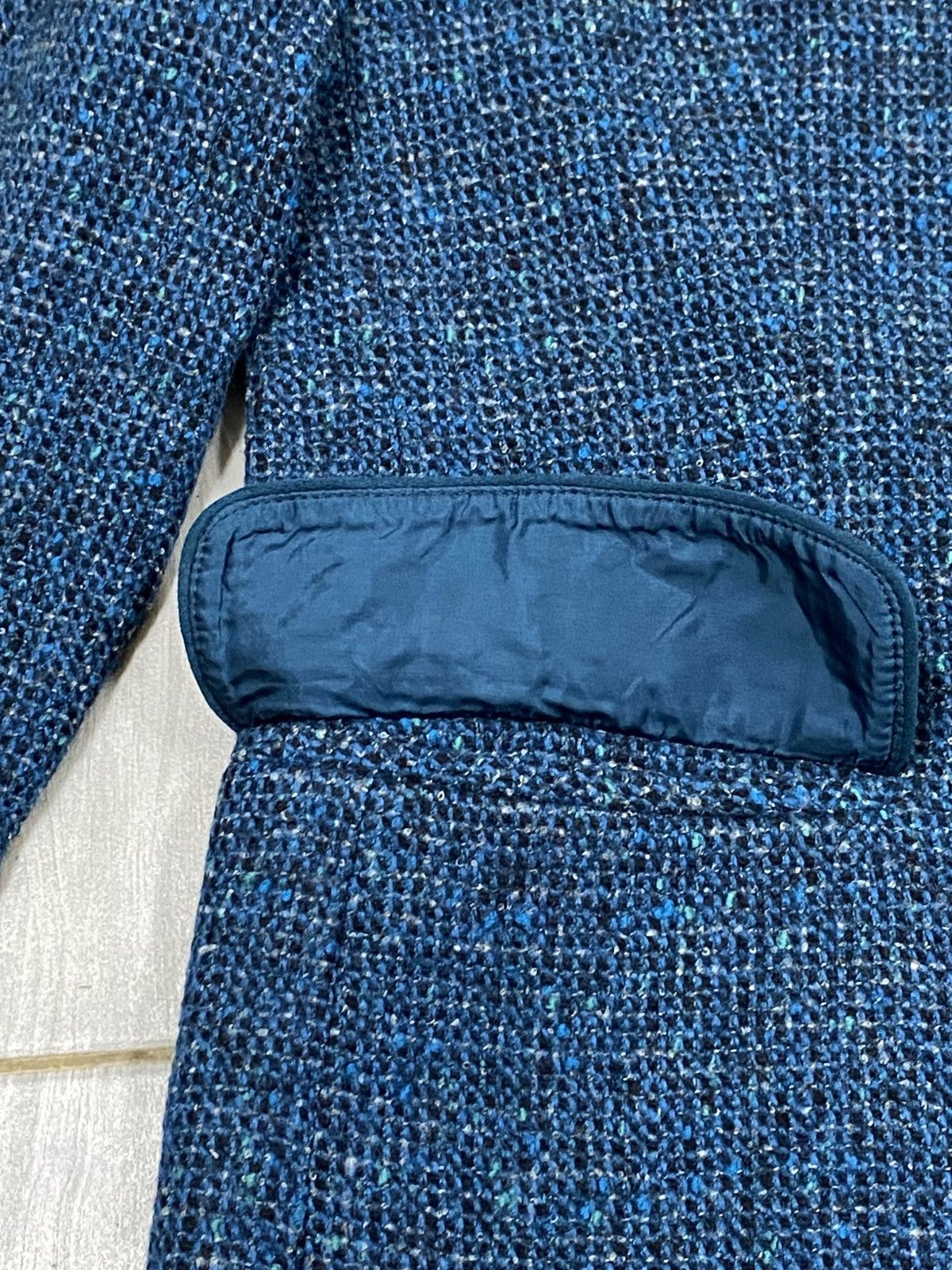 Christian Dior Monsieur Christian Dior Vintage Tweed Jacket Blue | Minimal Collar Size L / US 10 / IT 46 - 7 Thumbnail