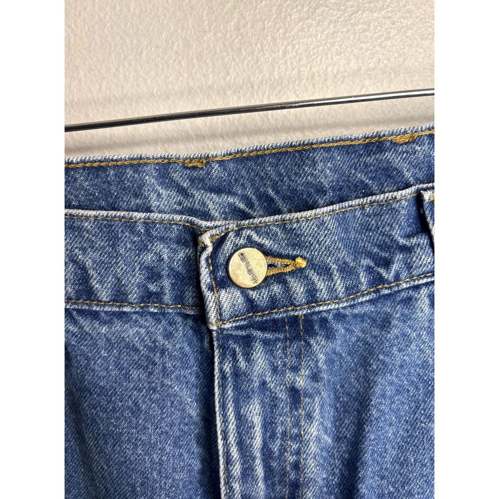 Carhartt Carhartt B17 Jeans Mens 36x32 Blue Medium Wash Relaxed Straight Denim Workwear Jeans Size US 36 / EU 52 - 4 Thumbnail