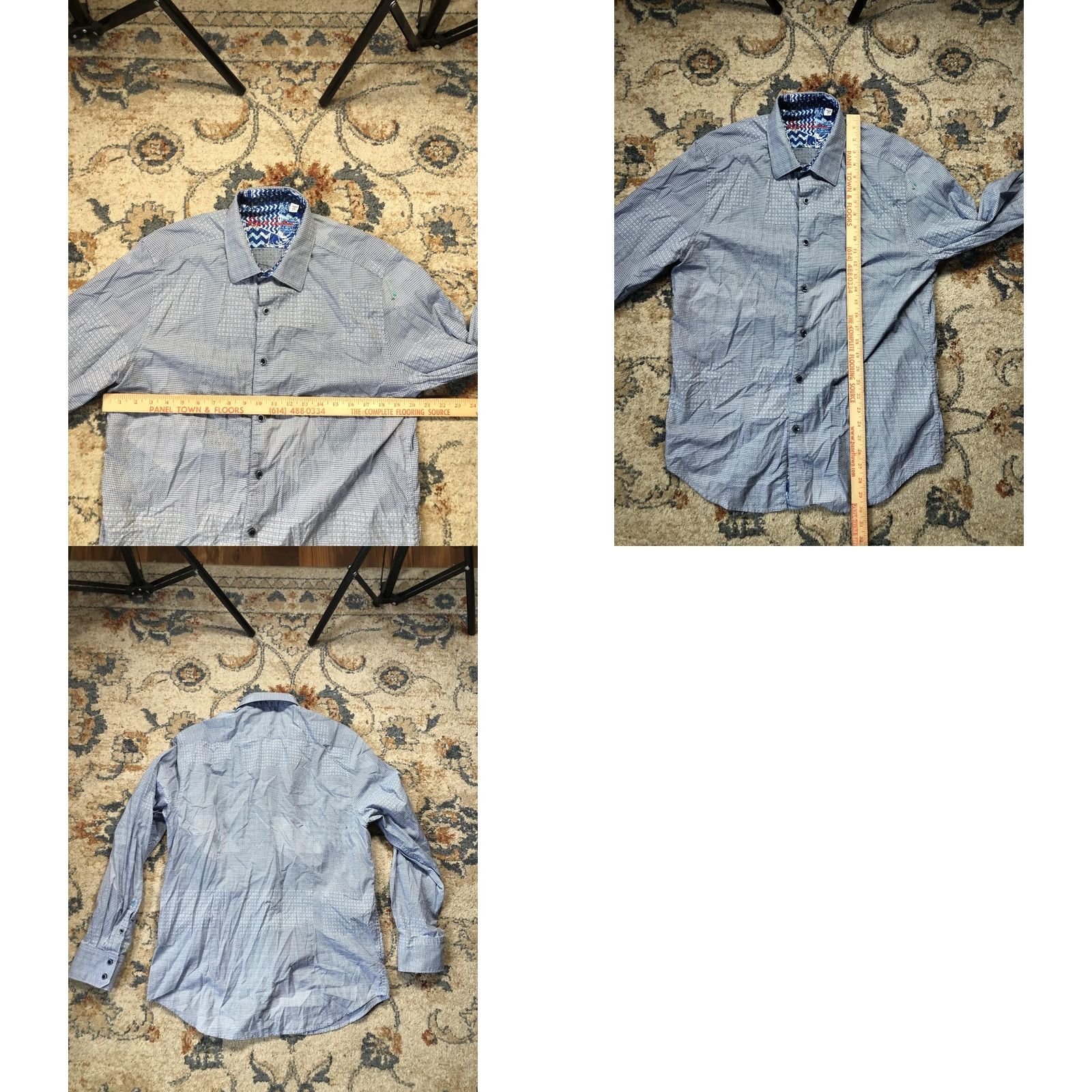 Robert Graham VINTAGE? Robert Graham Shirt Mens XL Blue Tailored Fit Button Down Geometric Long Sleeve Size US XL / EU 56 / 4 - 8 Thumbnail