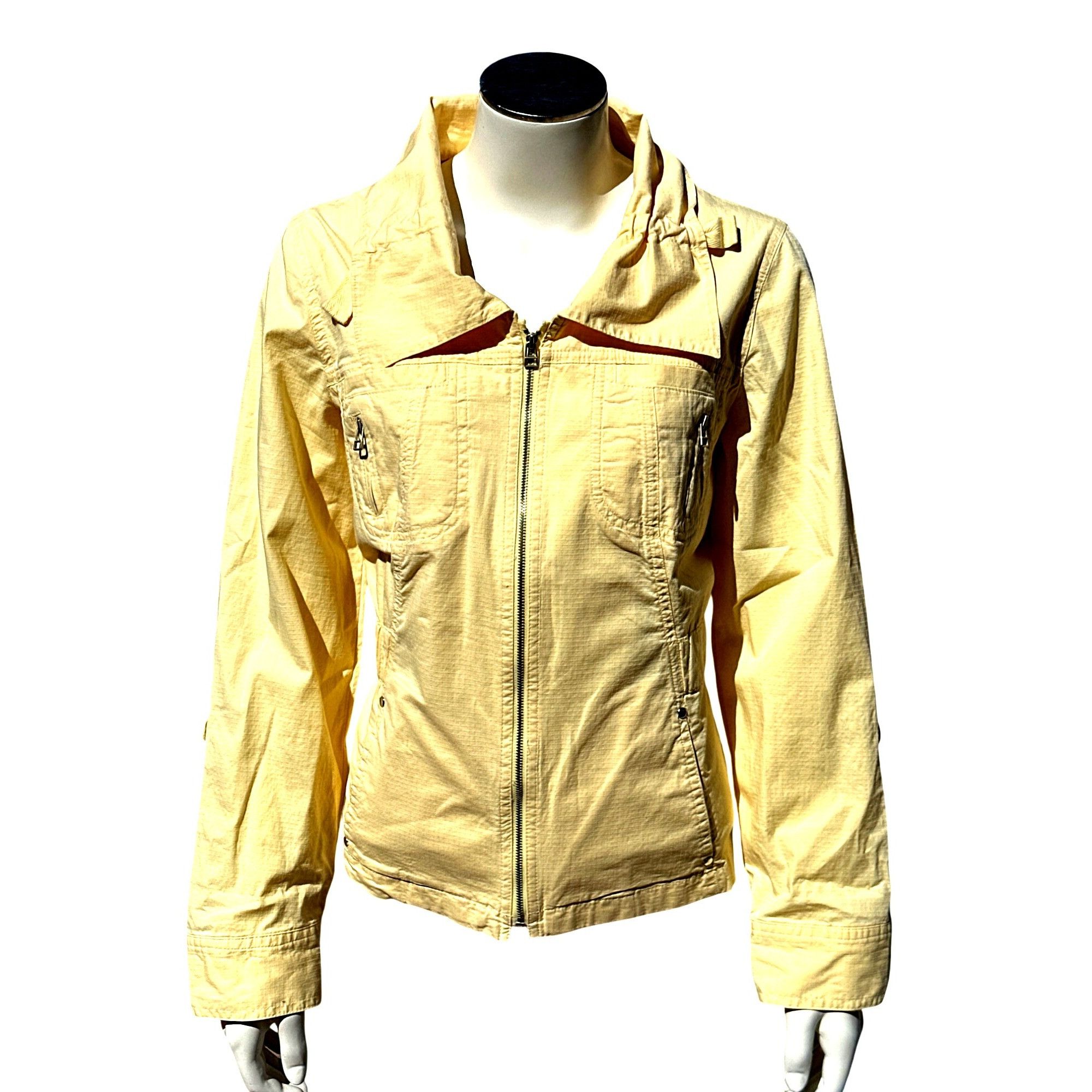 Chicos Chicos Yellow Lightweight Zip Up Jacket Casual Utility Style Size M / US 6-8 / IT 42-44 - 1 Thumbnail