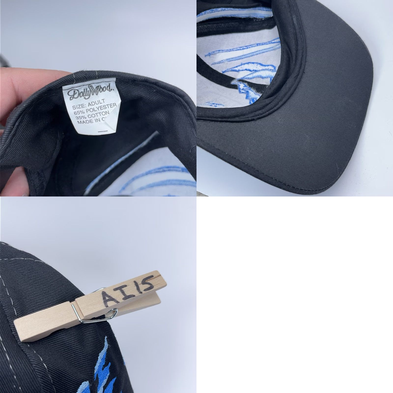 Gloverall VINTAGE Dollywood Snapback Hat Cap Big Logo 90s Y2K All Over Daredevil Falls Black Mens Size ONE SIZE - 8 Thumbnail