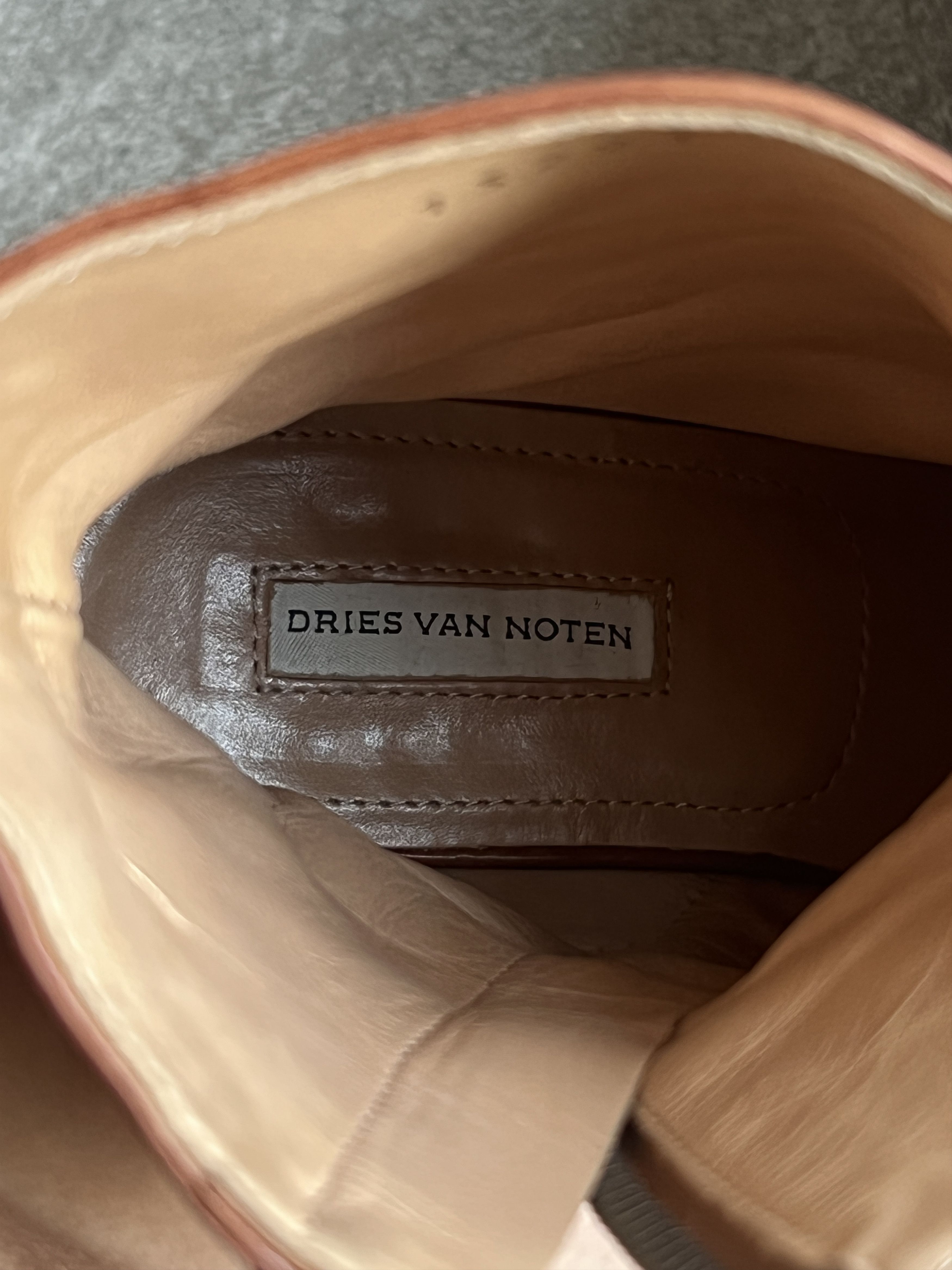 Dries Van Noten Dries Van Noten Brown Leather Tortoise Heel Boots Size US 5.5 / IT 35.5 - 14 Thumbnail