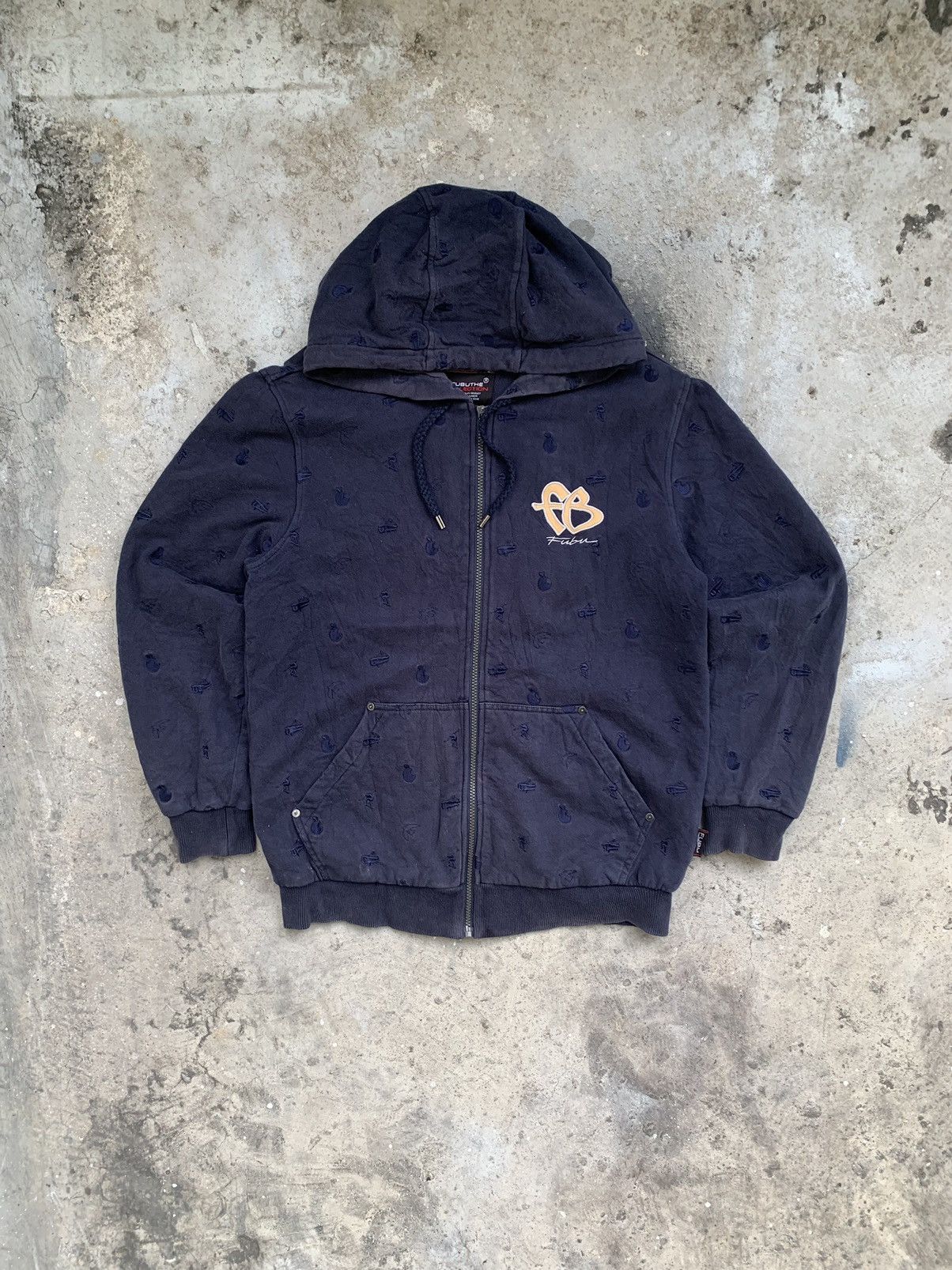 Fubu Y2k FUBU Monogram AOP Embroidery Zipper Hoodie Size US L / EU 52-54 / 3 - 1 Thumbnail