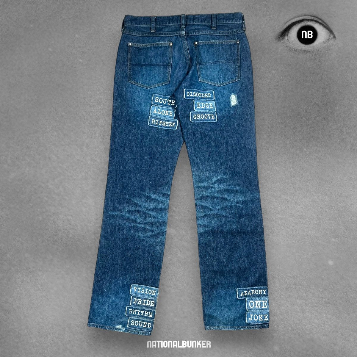 Number (N)ine Number (N)ine S/S02 The Modern Age Patch Denim Jeans Blue Size US 30 / EU 46 - 2 Thumbnail
