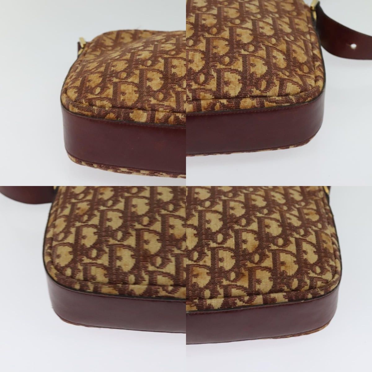 Dior DIOR Trotter Canvas Shoulder Bag Red Gold Size ONE SIZE - 10 Thumbnail