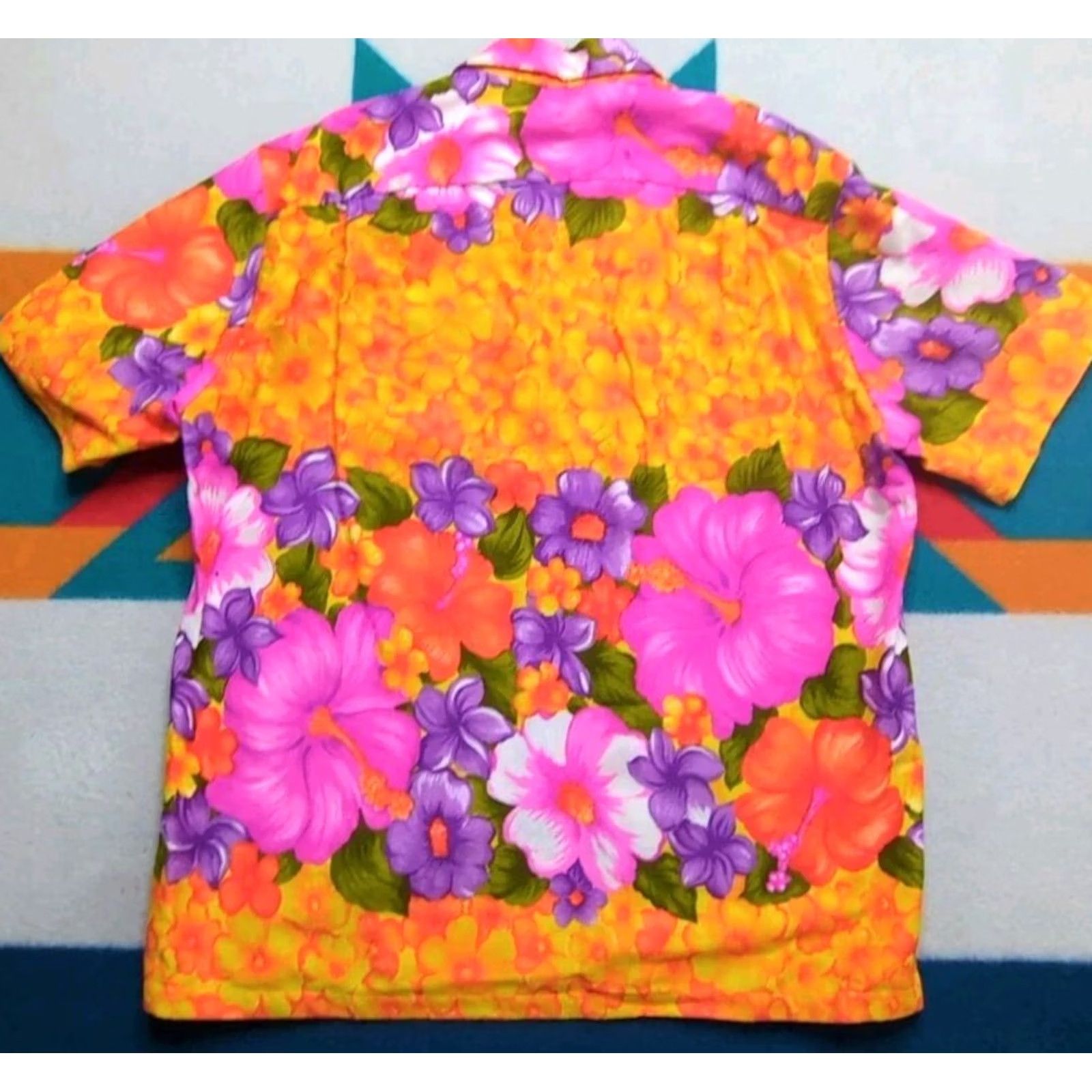 Sears VINTAGE Sears Hawaiian Fashion Shirt Floral Hawaii Flowers Loop Collar Large Size US L / EU 52-54 / 3 - 4 Thumbnail