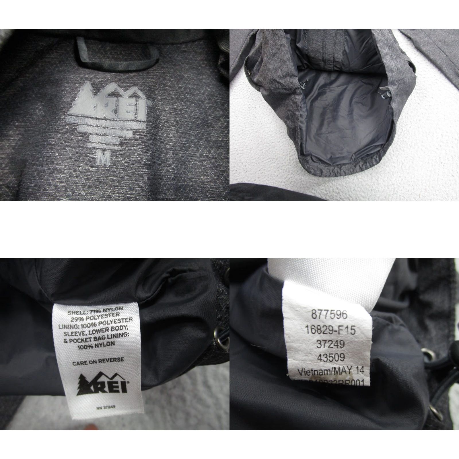 Vintage REI Jacket Womens Medium Gray Hooded Softshell Parka Full Zip Pockets Outdoor Size M / US 6-8 / IT 42-44 - 8 Thumbnail