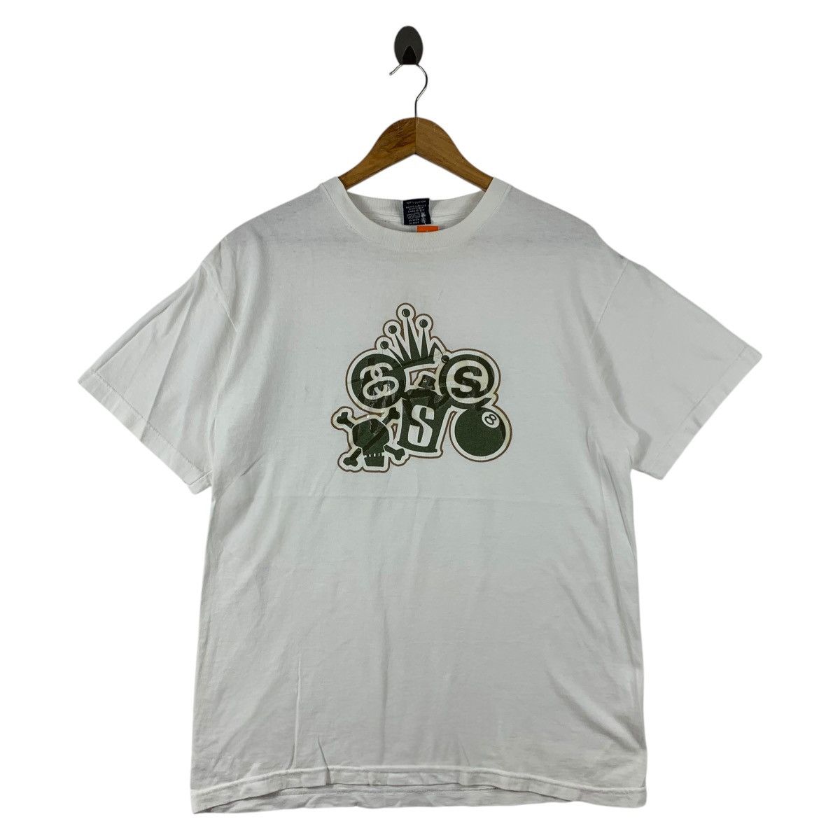 Stussy × Vintage Vintage 90s STUSSY skull big printed streetwear tee Size US L / EU 52-54 / 3 - 1 Thumbnail