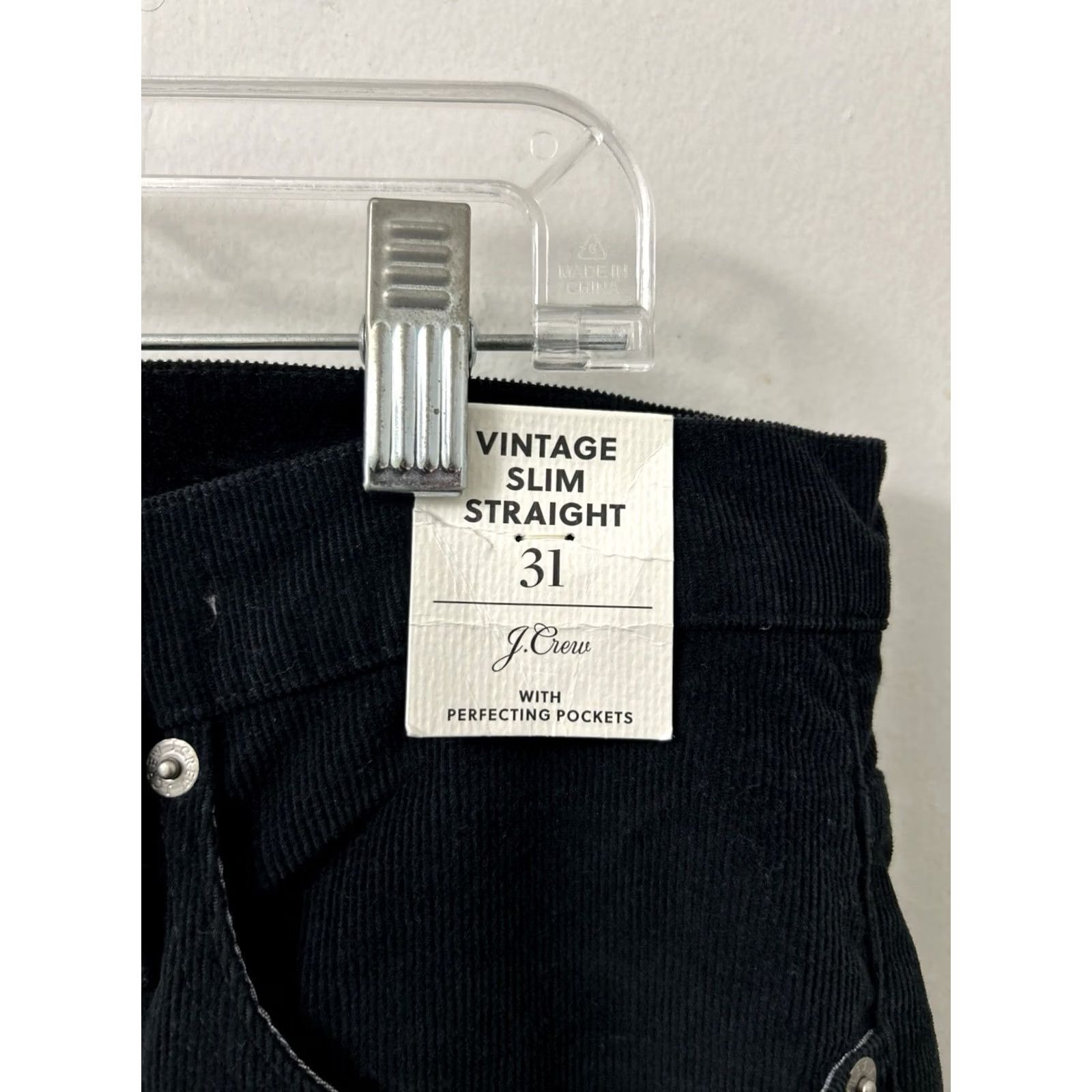 Vintage VINTAGE J Crew Slim Straight Corduroy Pants Womens 31x28 Black NWT 18 MSRP Size 24" / US 00 / IT 34 - 5 Thumbnail