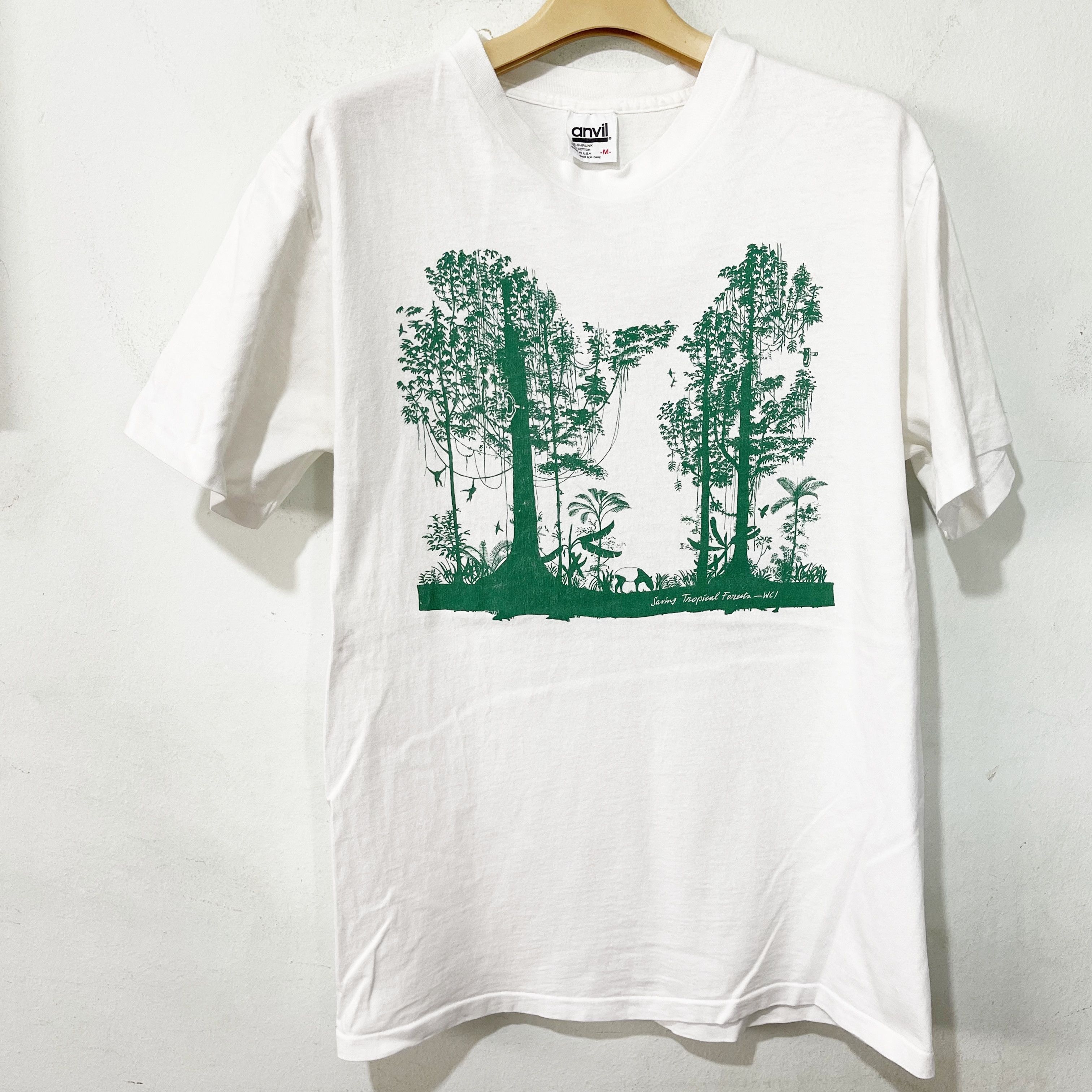 Vintage Vintage 90s Tropical Forest T-Shirt Size US M / EU 48-50 / 2 - 1 Thumbnail