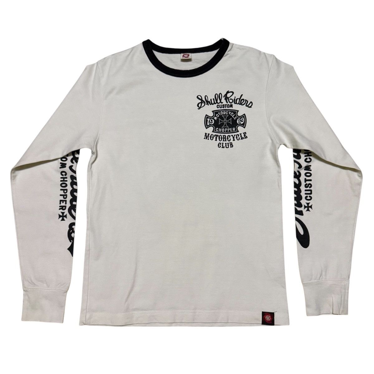 Japanese Brand Skull Rider Motorcycle Chopper Big Logo Long Sleeve T Shirt Size US S / EU 44-46 / 1 - 2 Thumbnail