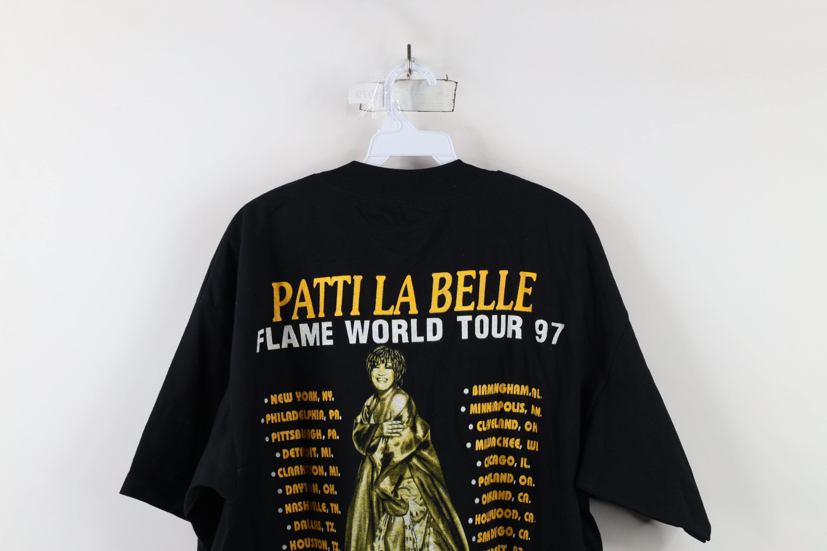 Vintage Vintage 90s Tour Patti La Belle Band T-Shirt Black Cotton Size US XL / EU 56 / 4 - 10 Thumbnail