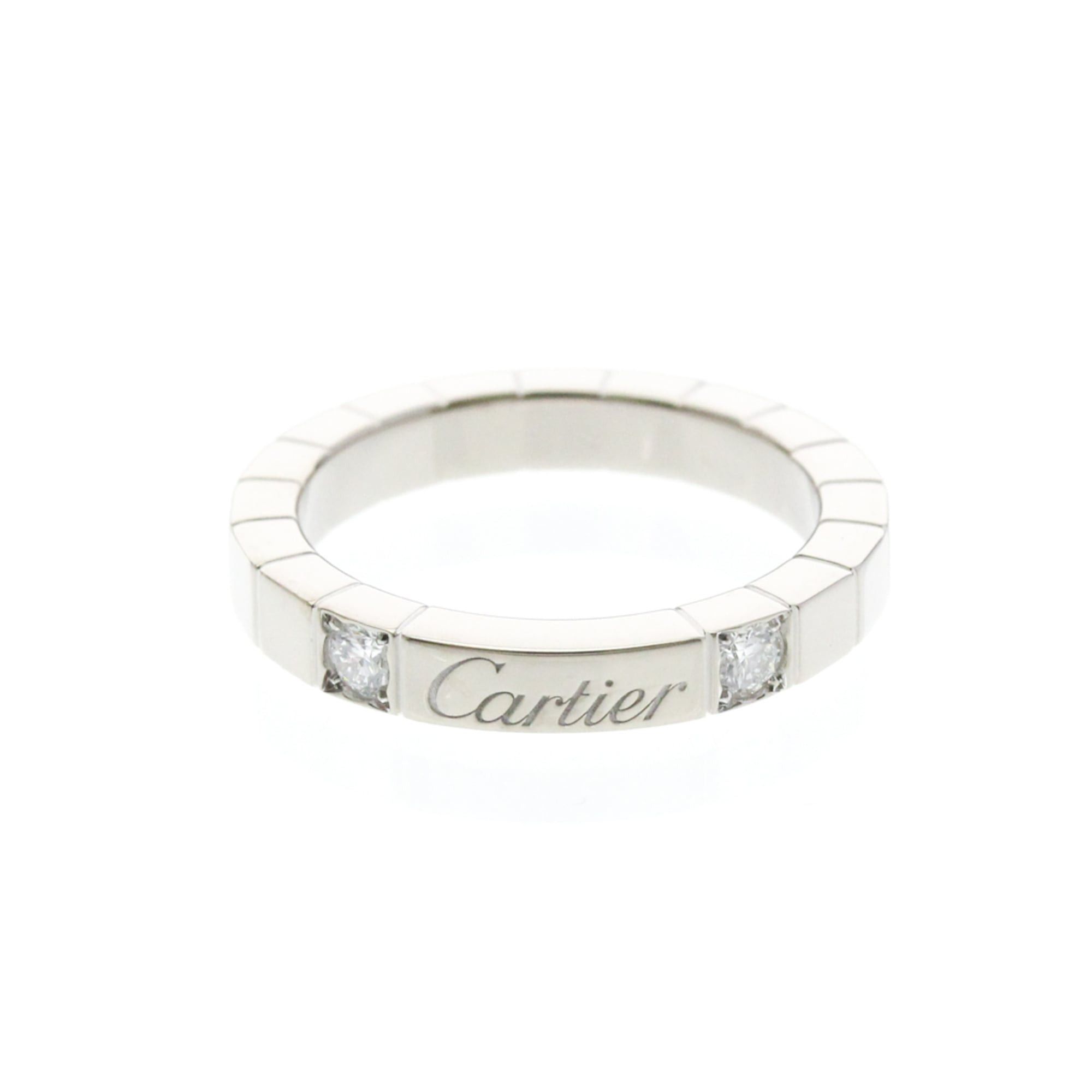 Cartier Cartier Lanieres Ring With 2 Diamonds White Gold (18K) Fashion Diamond Band Ring Silver Size ONE SIZE - 1 Thumbnail