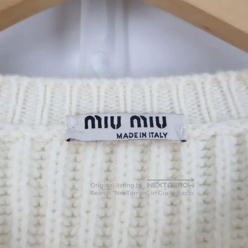 Miu Miu Miu Miu White Wool Women's Cardigan . Size L / US 10 / IT 46 - 6 Thumbnail