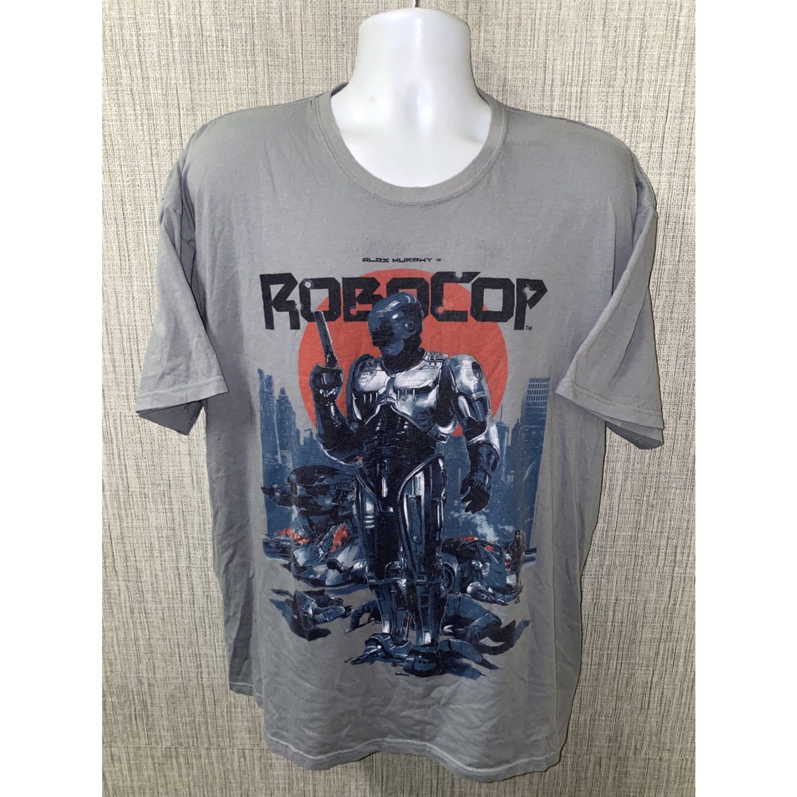 Vintage Lootcrate Mens Gray Short Sleeve Robocop T-Shirt 2XL Alex Murphy Shirt Men Regular Cotton/Polyester Solid Short Sleeve Vintage No Size US XXL / EU 58 / 5 - 2 Thumbnail
