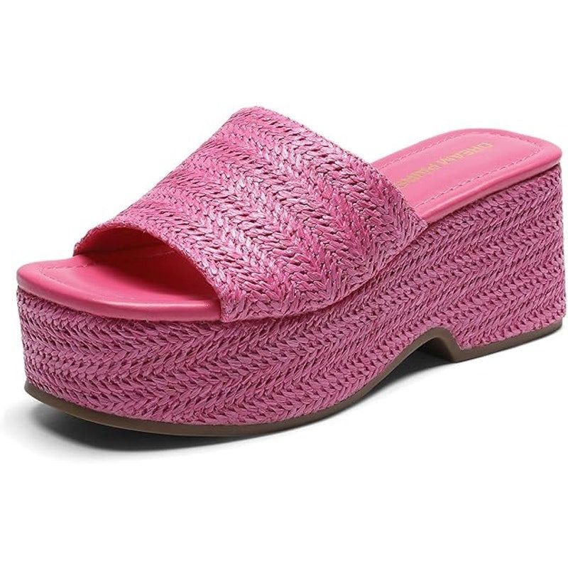 Other Dream Pairs 8.5 Hot Pink Open Toe Espadrille Sandals Size US 8.5 / IT 38.5 - 1 Thumbnail