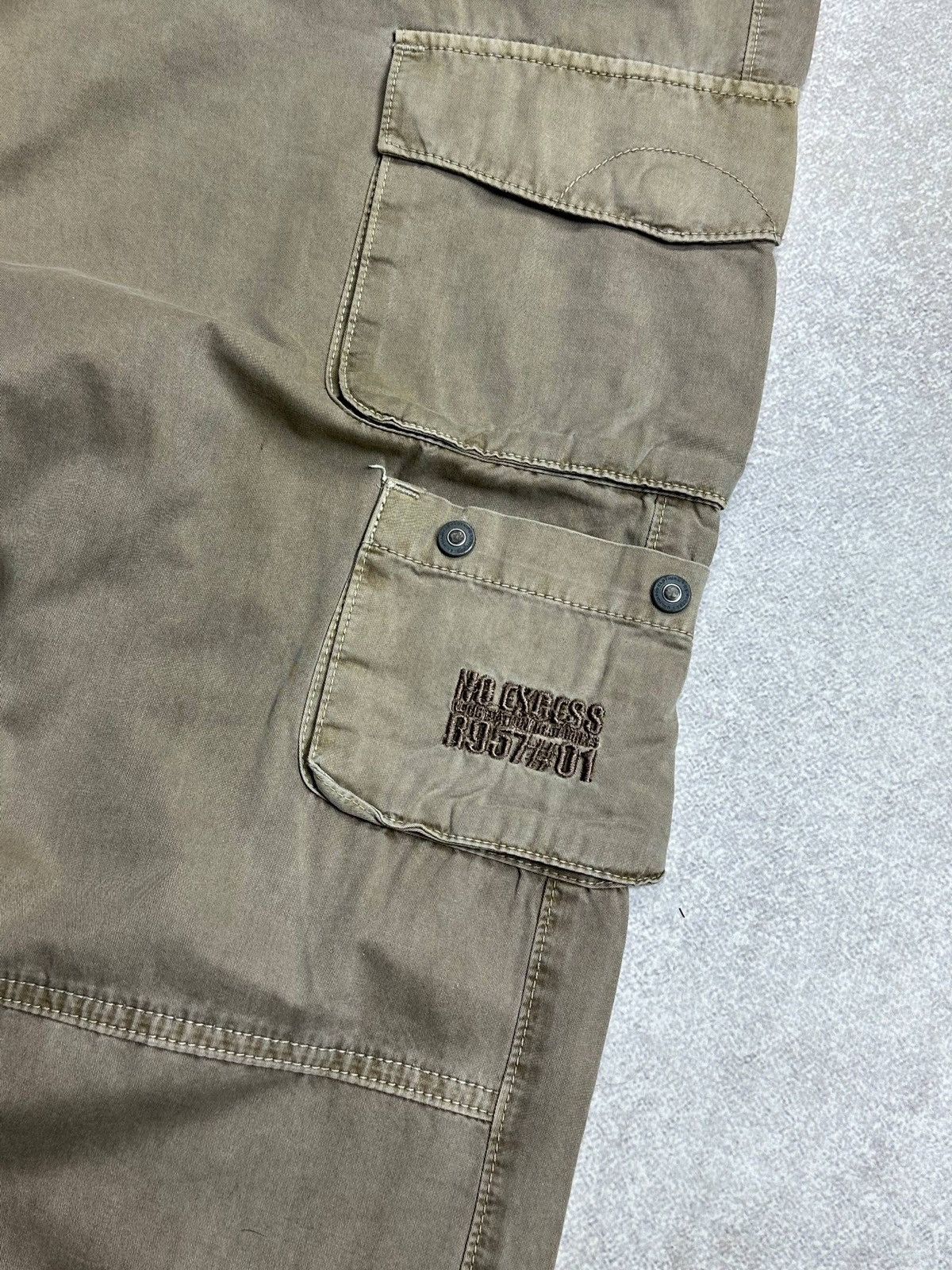 JNCO Green No Excess Wide Leg Cargo Pants - 32x 34 - 90s Size US 32 / EU 48 - 6 Thumbnail