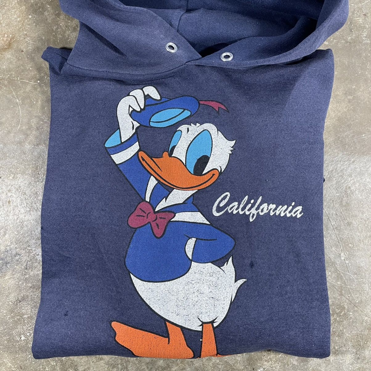 Vintage Vintage Hoodie 90s Tultex Donald Duck “ Distressed “ Size US L / EU 52-54 / 3 - 2 Thumbnail