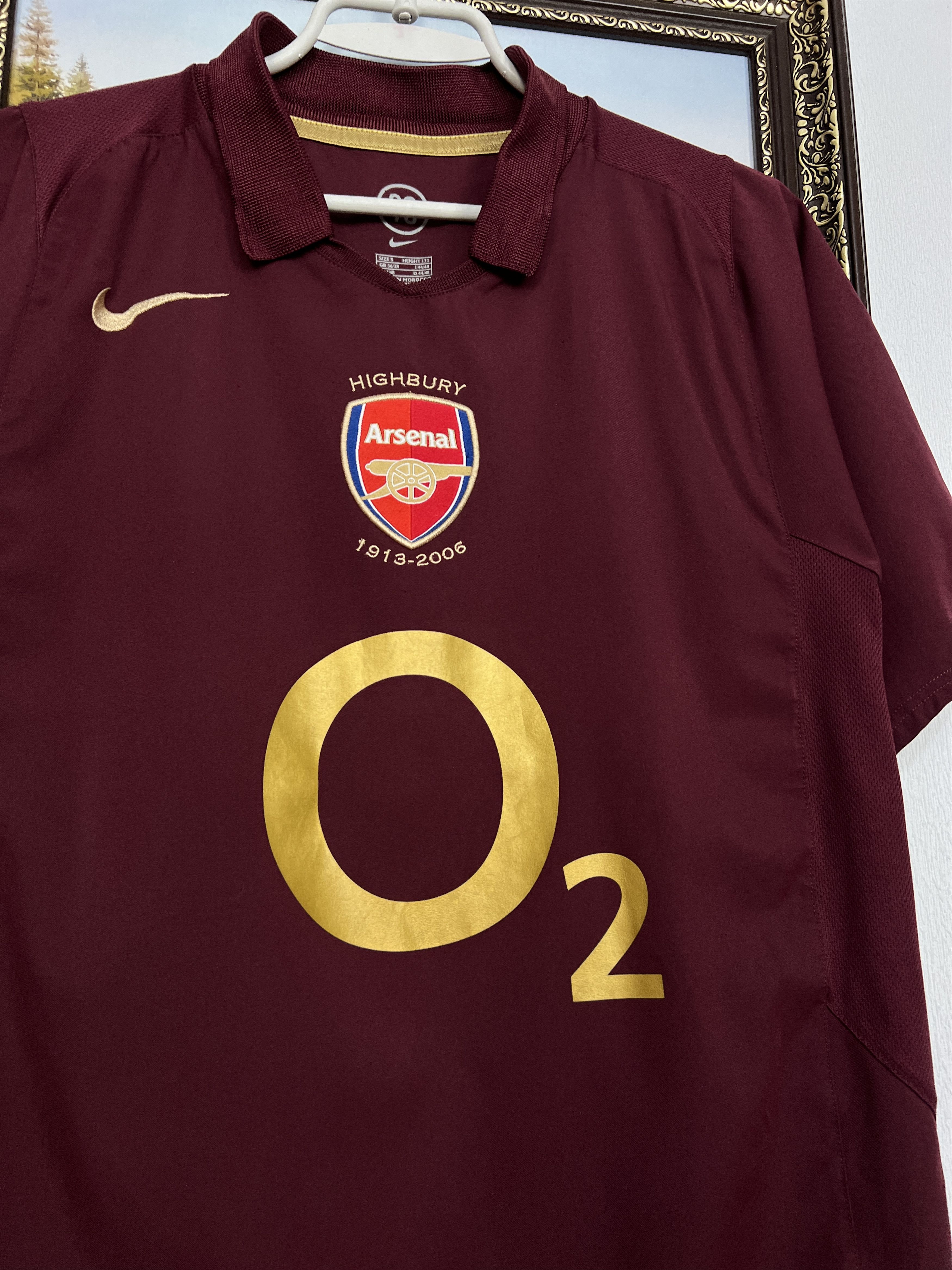 Nike Arsenal football shirt 2005 Soccer Jersey Burgundy Gunners Size US S / EU 44-46 / 1 - 3 Thumbnail