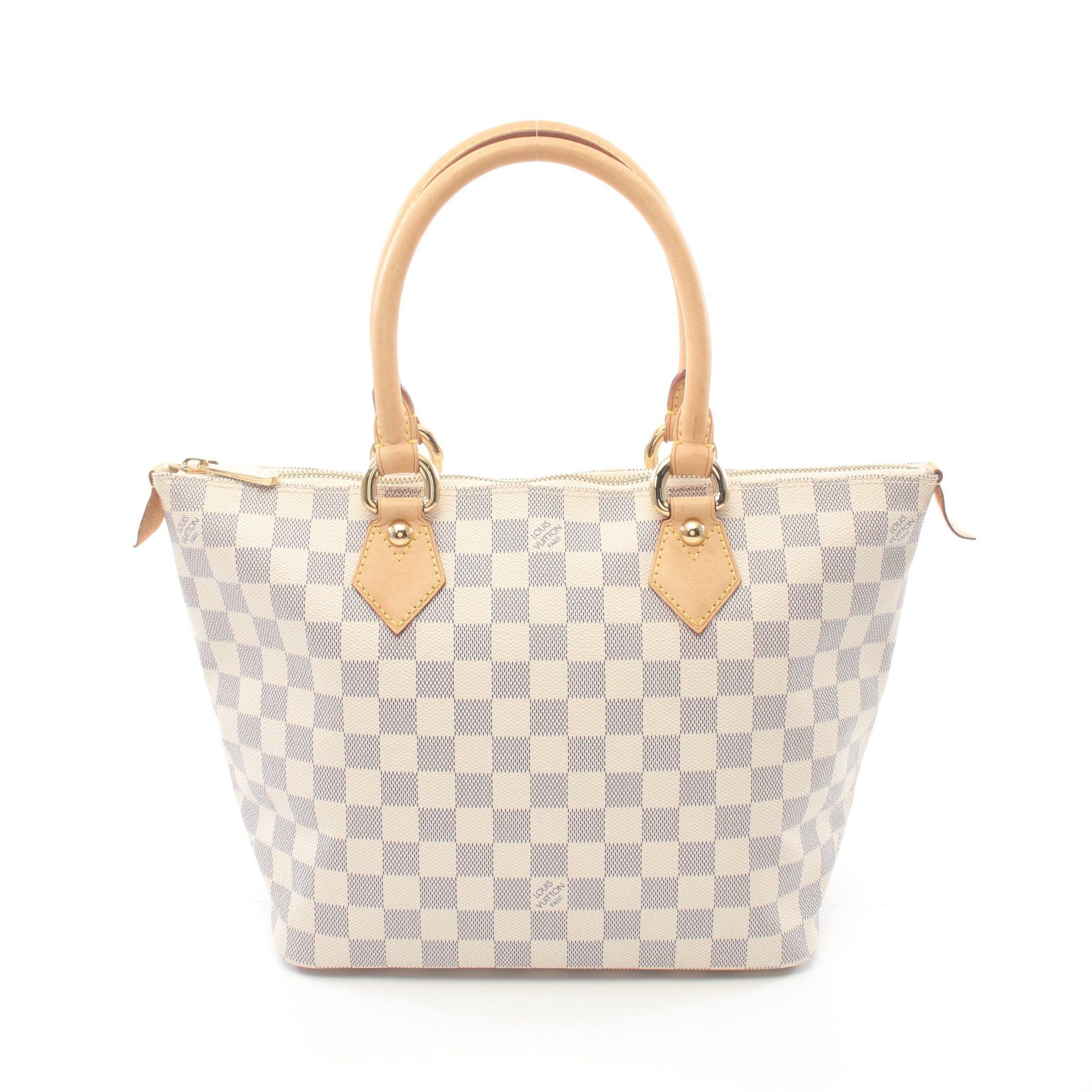 Louis Vuitton Louis Vuitton Saleya Pm Damier Azur Handbag Tote Bag Leather White Size ONE SIZE - 1 Thumbnail