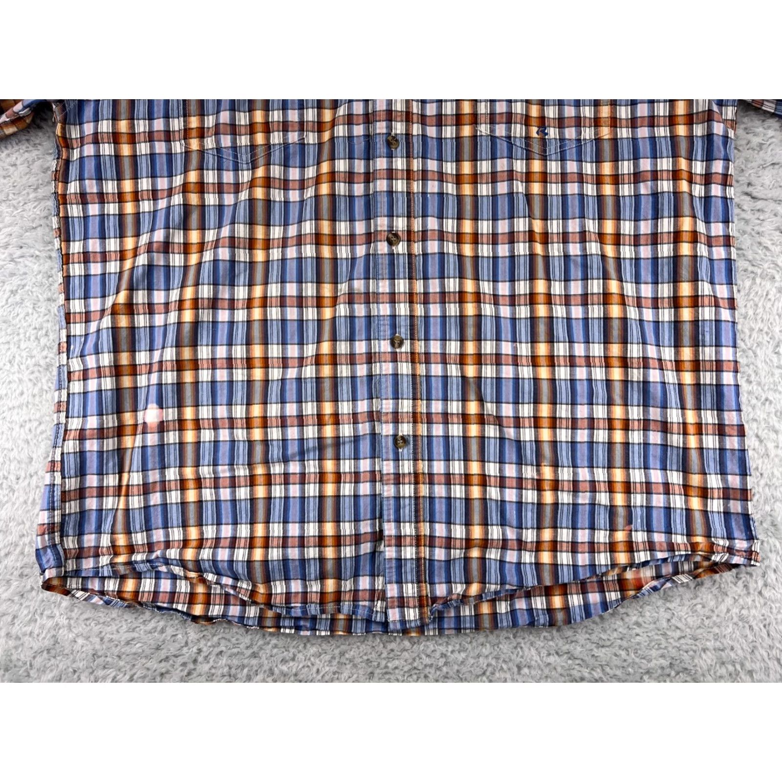 Roper Roper Shirt Mens XL Blue Plaid Button-Up Short Sleeve Western Shirt Size US XL / EU 56 / 4 - 5 Thumbnail